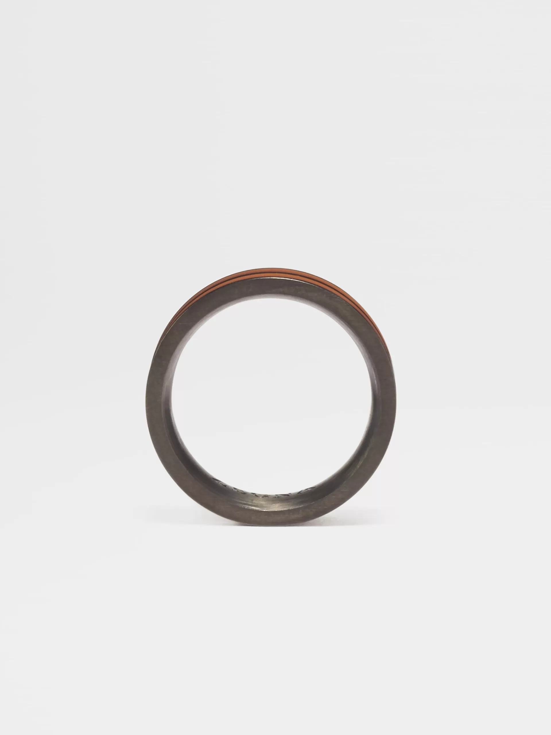 Fashion ZEGNA Bague 232 Road Brand Mark En Metal Et Email Marron Vigogne