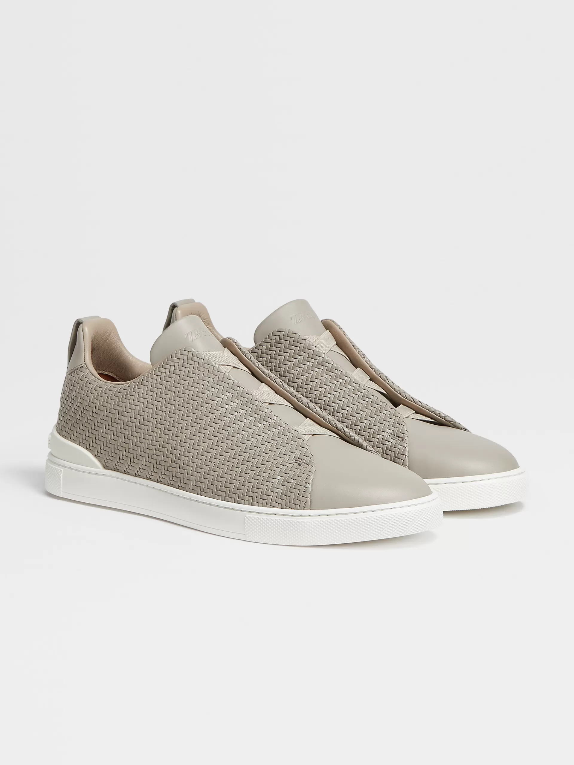 Flash Sale ZEGNA Baskets Basses Pelletessuta™ Triple Stitch™ Gris Clair