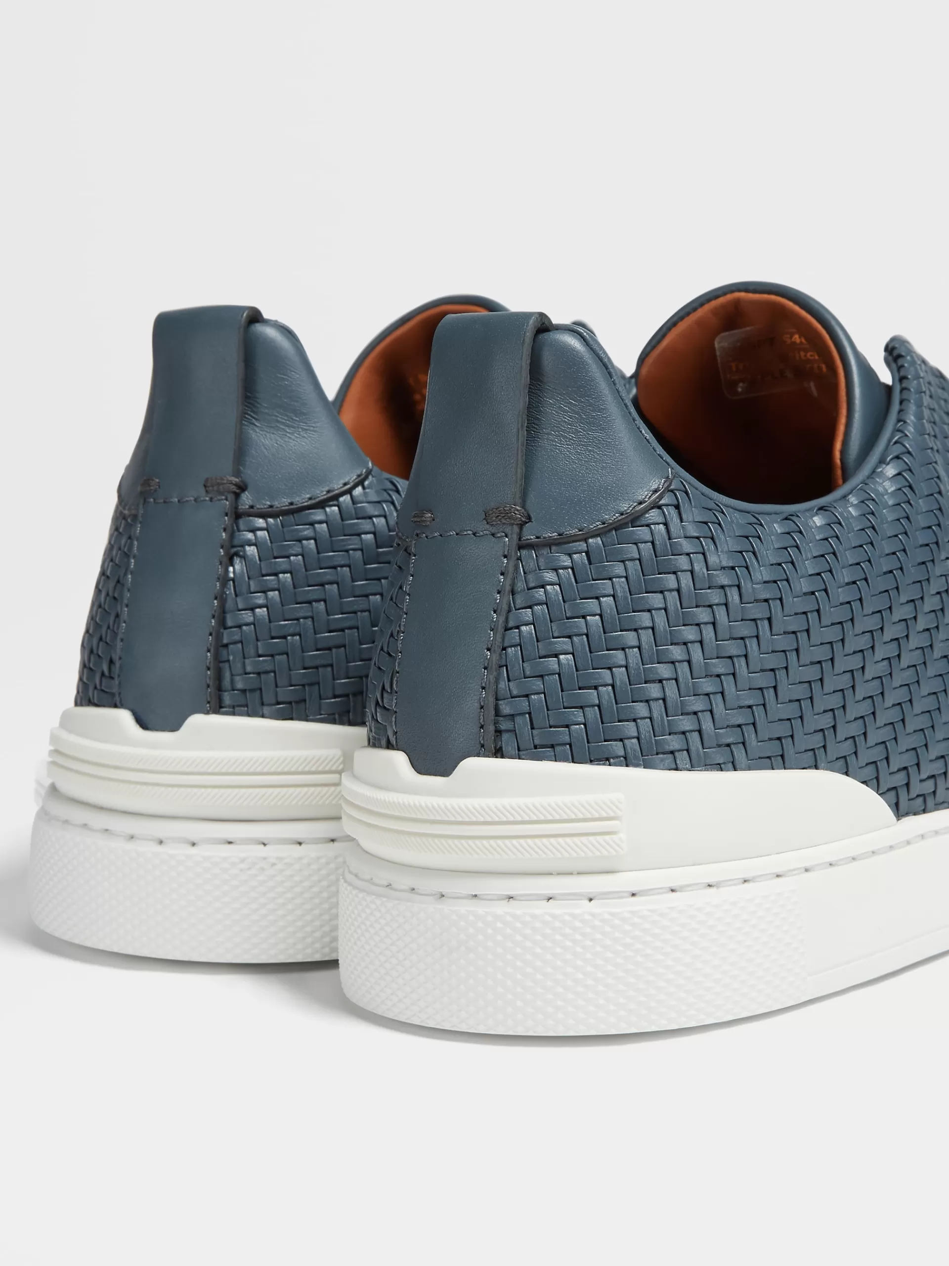 Best Sale ZEGNA Baskets Basses Pelletessuta™ Triple Stitch™ Bleu Avio