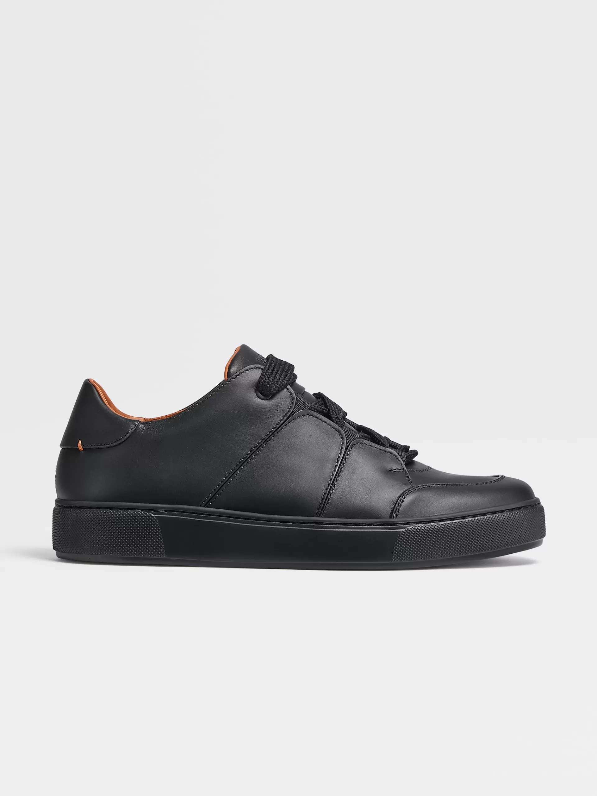 Best ZEGNA Baskets Basses Tiziano En Cuir Lissees Noir