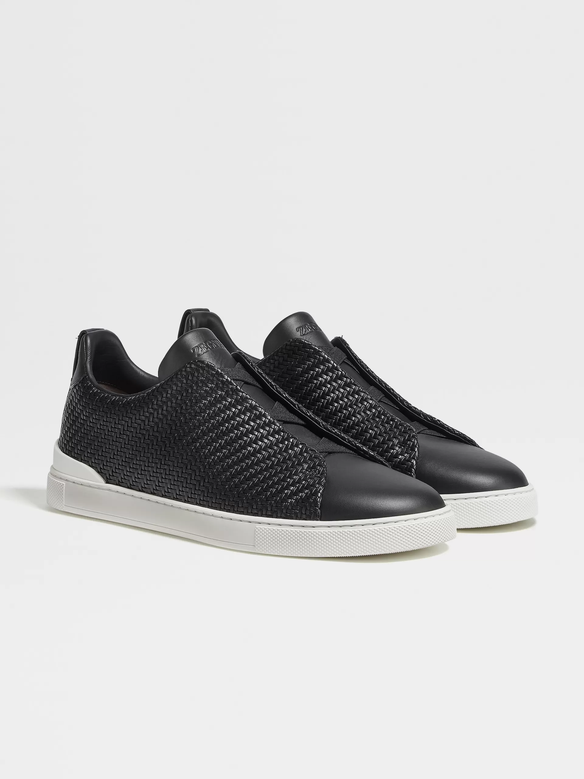 New ZEGNA Baskets Basses Triple Stitch™ Pelletessuta™Es Noir