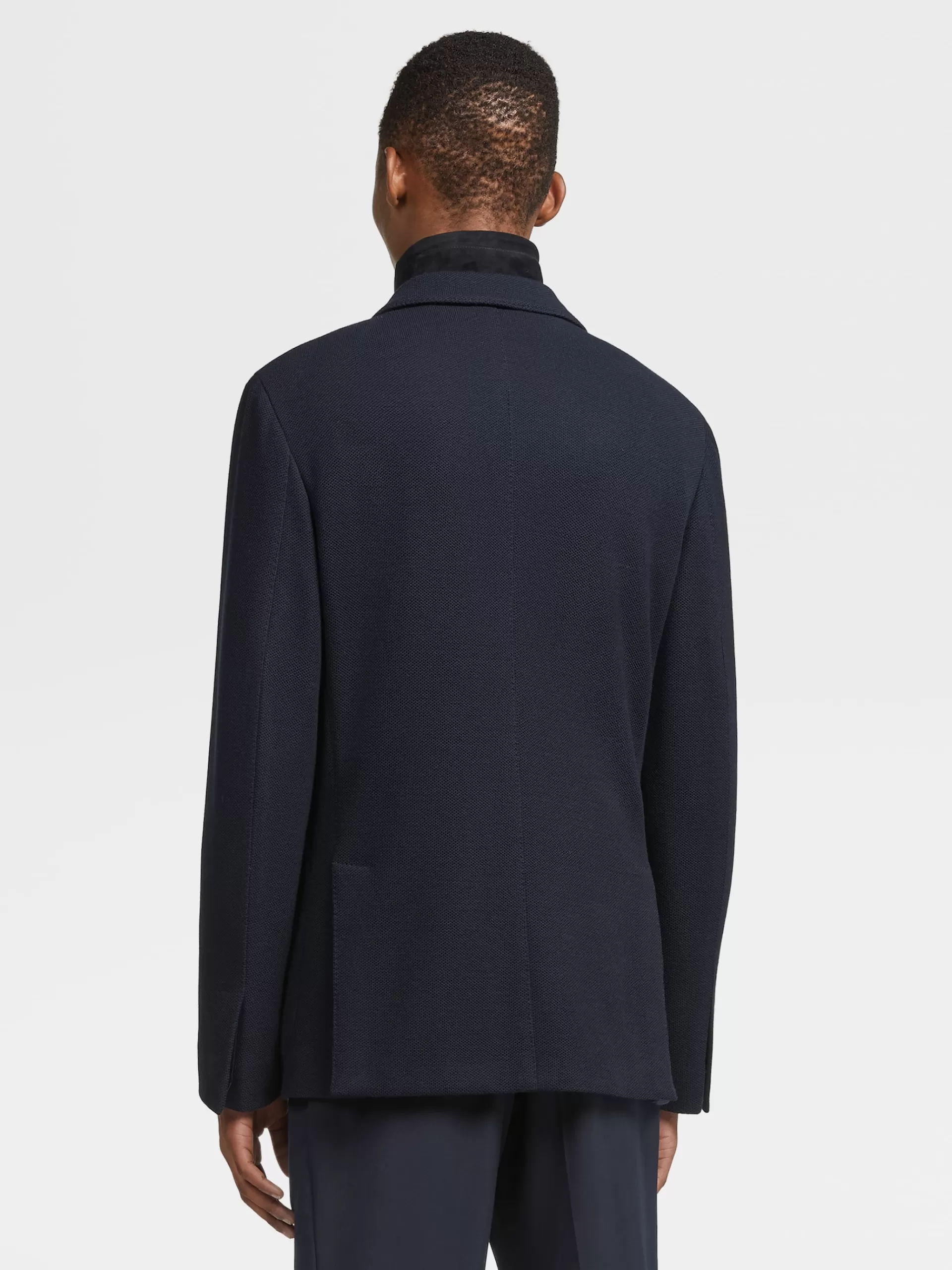 Best Sale ZEGNA Blazer En Jersey De Laine High Performance™ Et Coton Bleu Marine