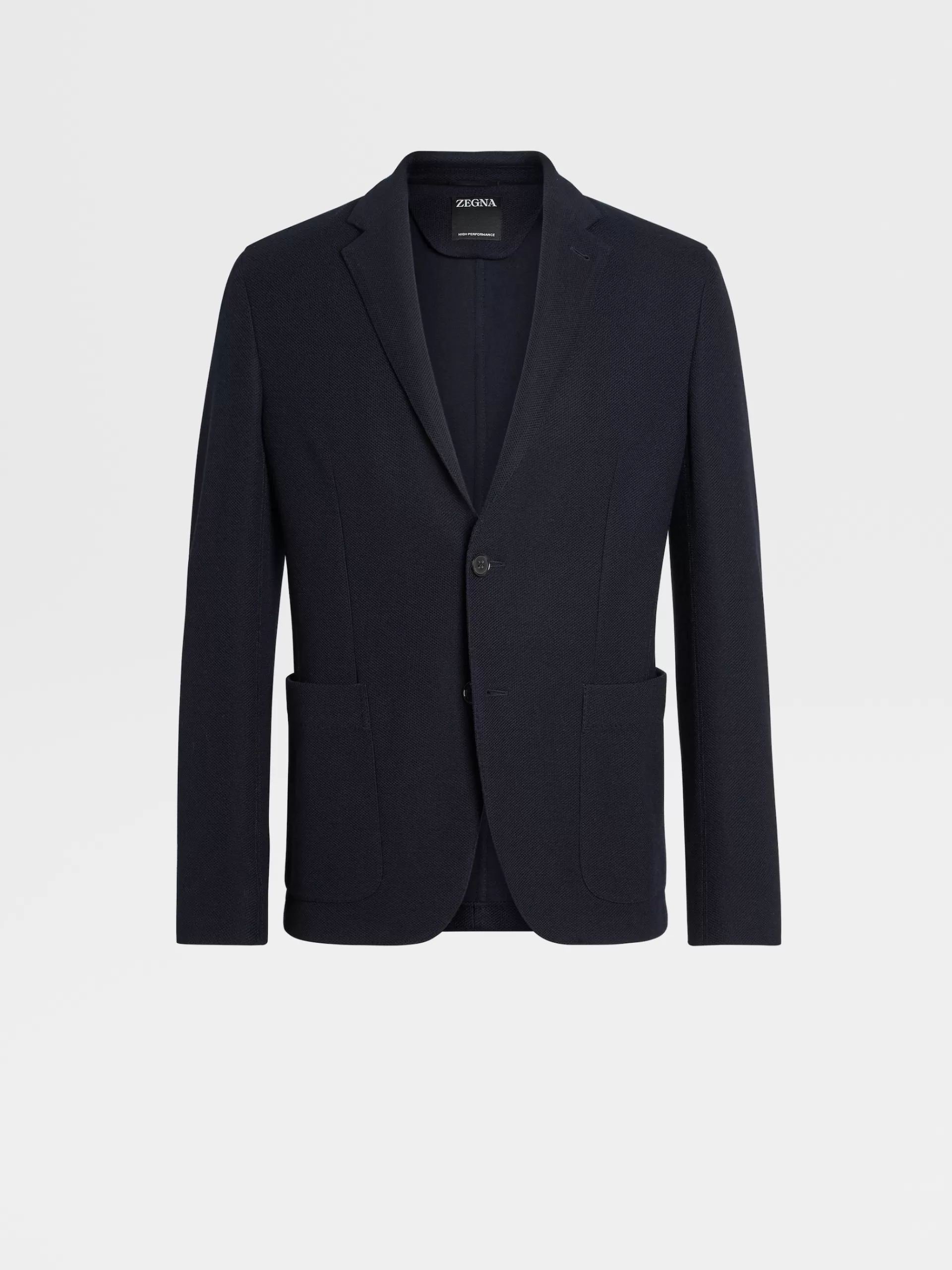 Discount ZEGNA Blazer Packaway En Jersey De Laine High Performance™ Et Coton Bleu Marine
