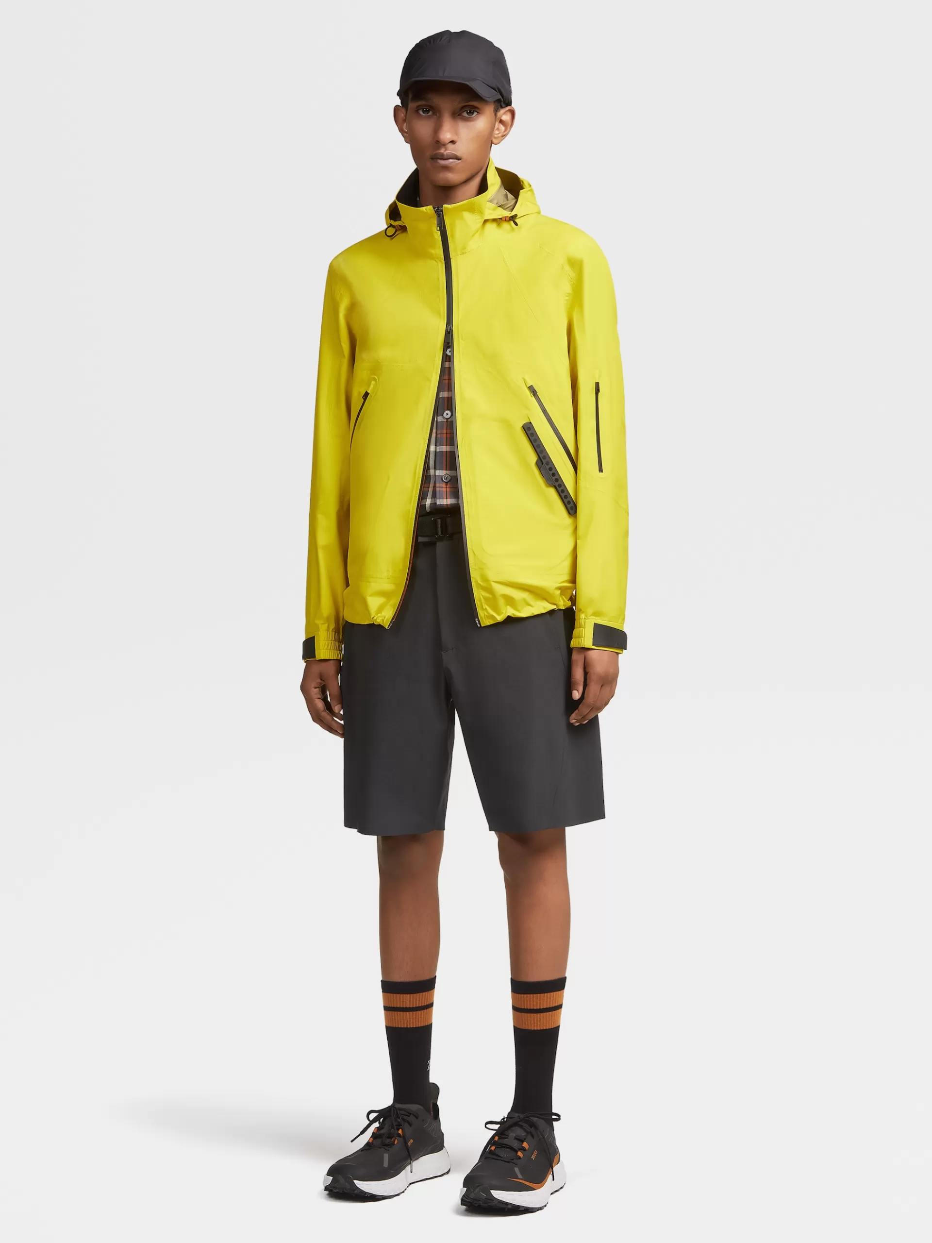 Fashion ZEGNA Blouson A Capuche Triple Epaisseur En Tissu Technique #Usetheexisting™ Jaune