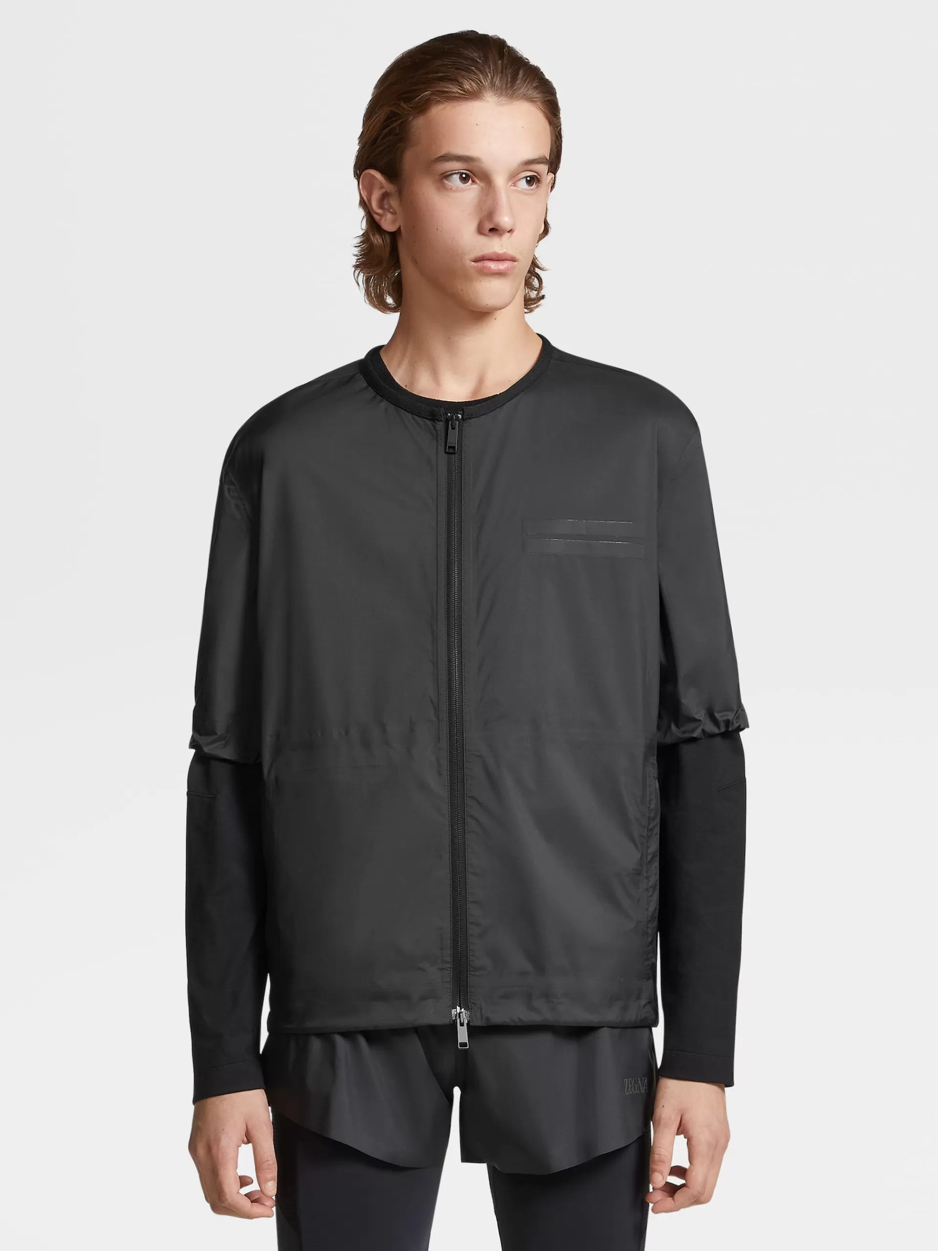 Fashion ZEGNA Blouson A Manches Courtes En Tissu Technique #Usetheexisting™ Noir