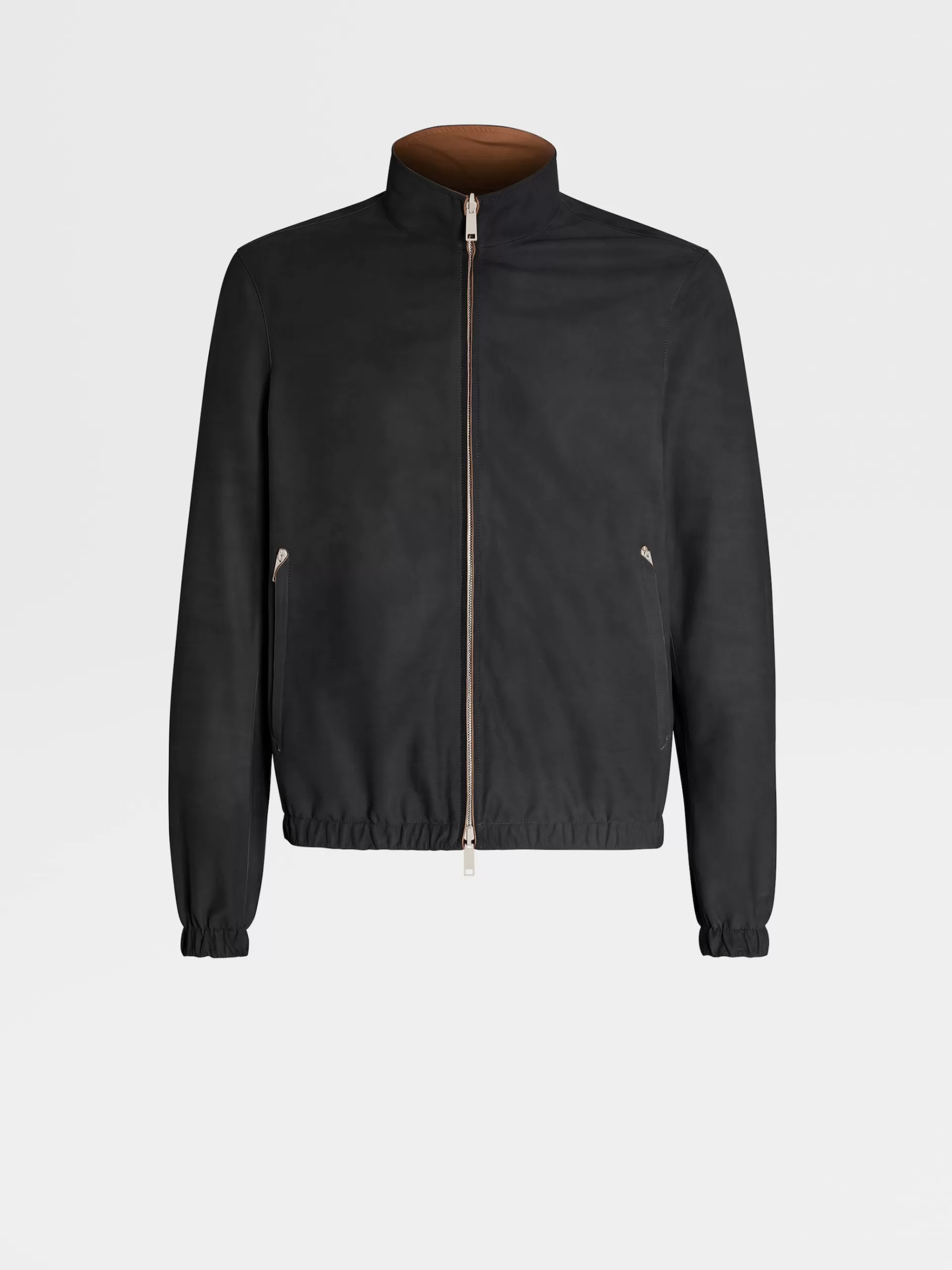 Flash Sale ZEGNA Blouson Reversible En Cuir De Veau Nubuck Bleu Marine Bleu Marine / Marron Vigogne