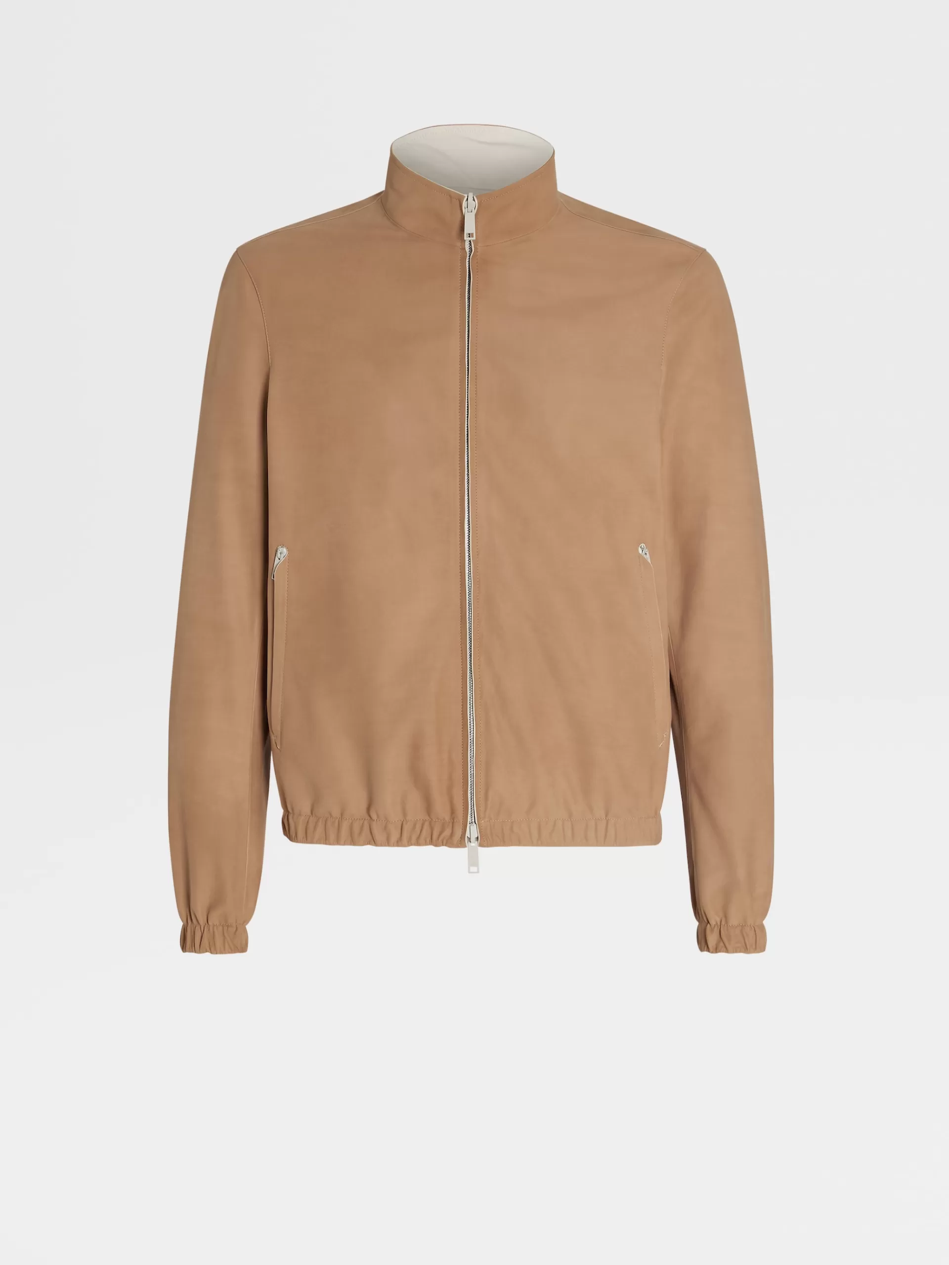 Flash Sale ZEGNA Blouson Reversible En Cuir De Veau Nubuck Camel Camel / Blanc Casse