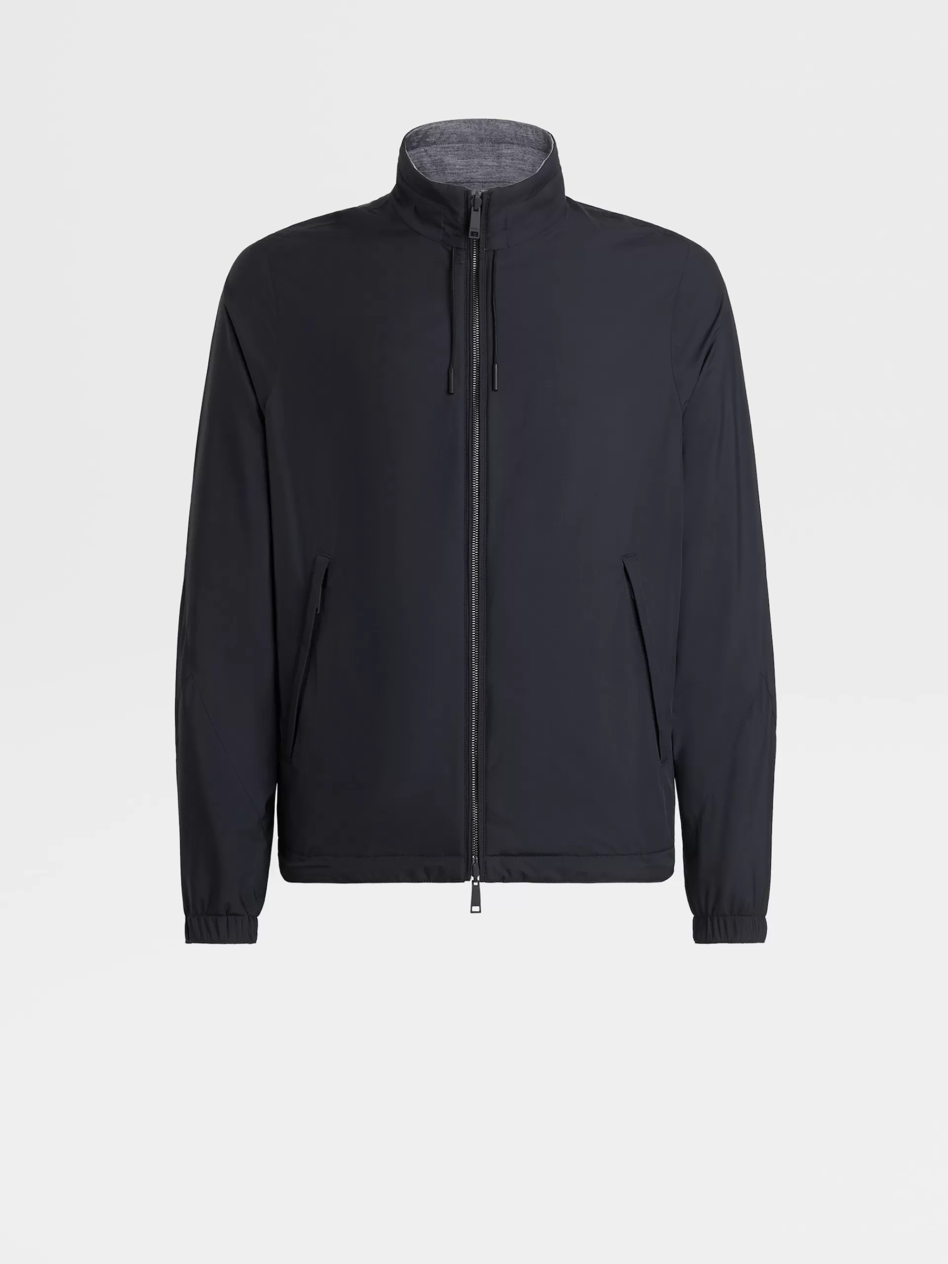 Best ZEGNA Blouson Reversible En Tissu Technique Bleu Marine/Gris