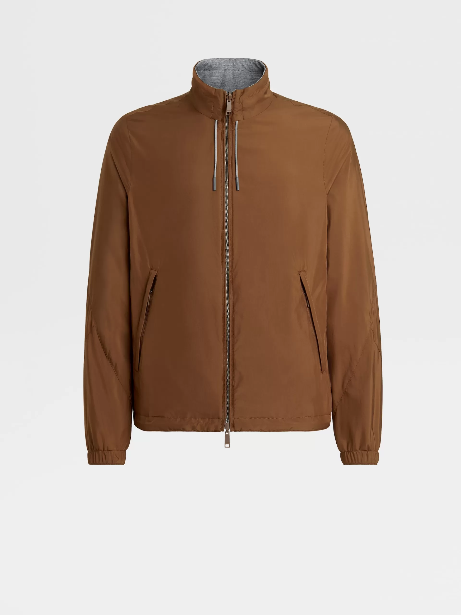 Flash Sale ZEGNA Blouson Reversible En Tissu Technique Marron Vigogne/Gris