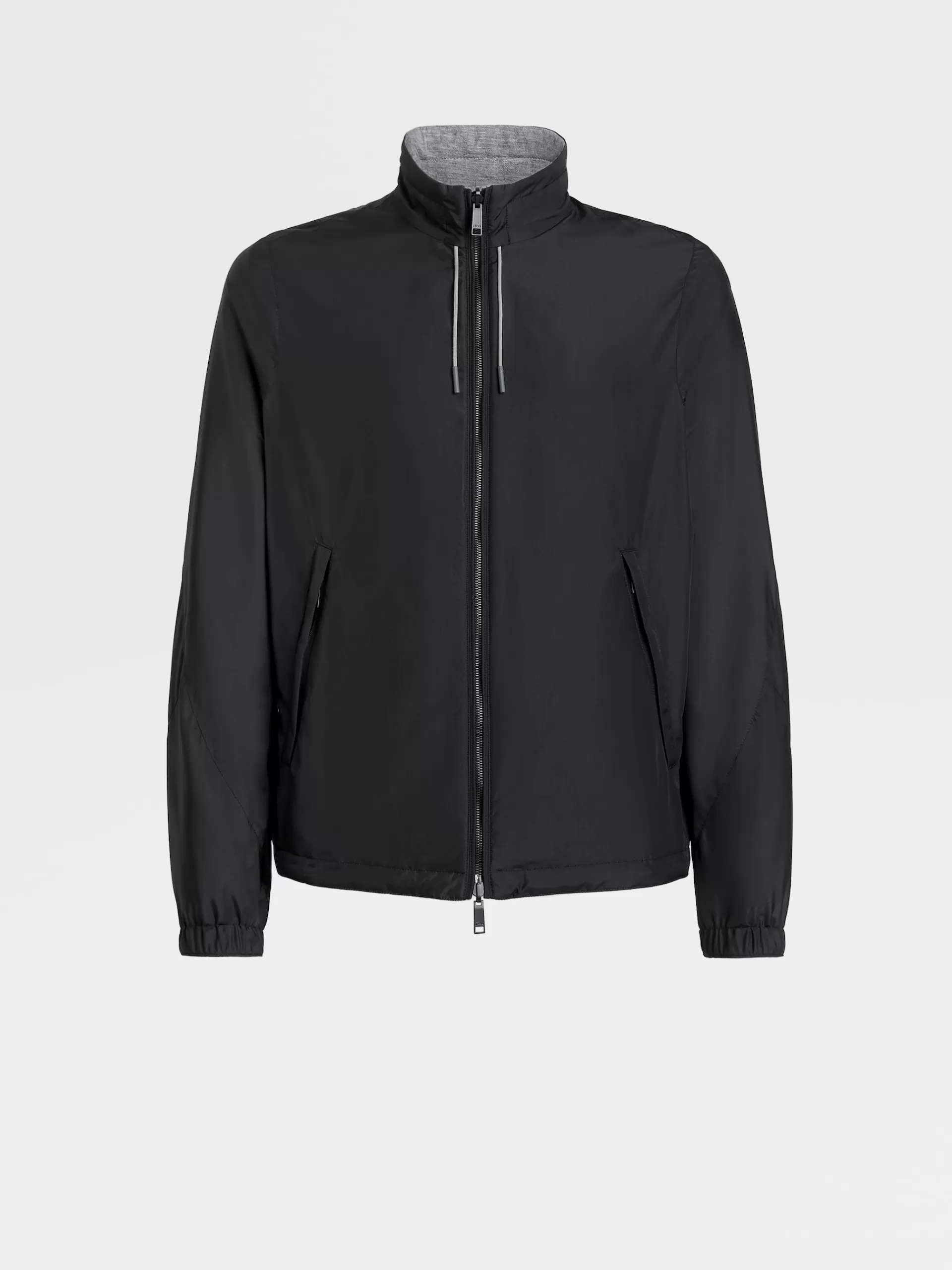 Sale ZEGNA Blouson Reversible En Tissu Technique Noir/Gris