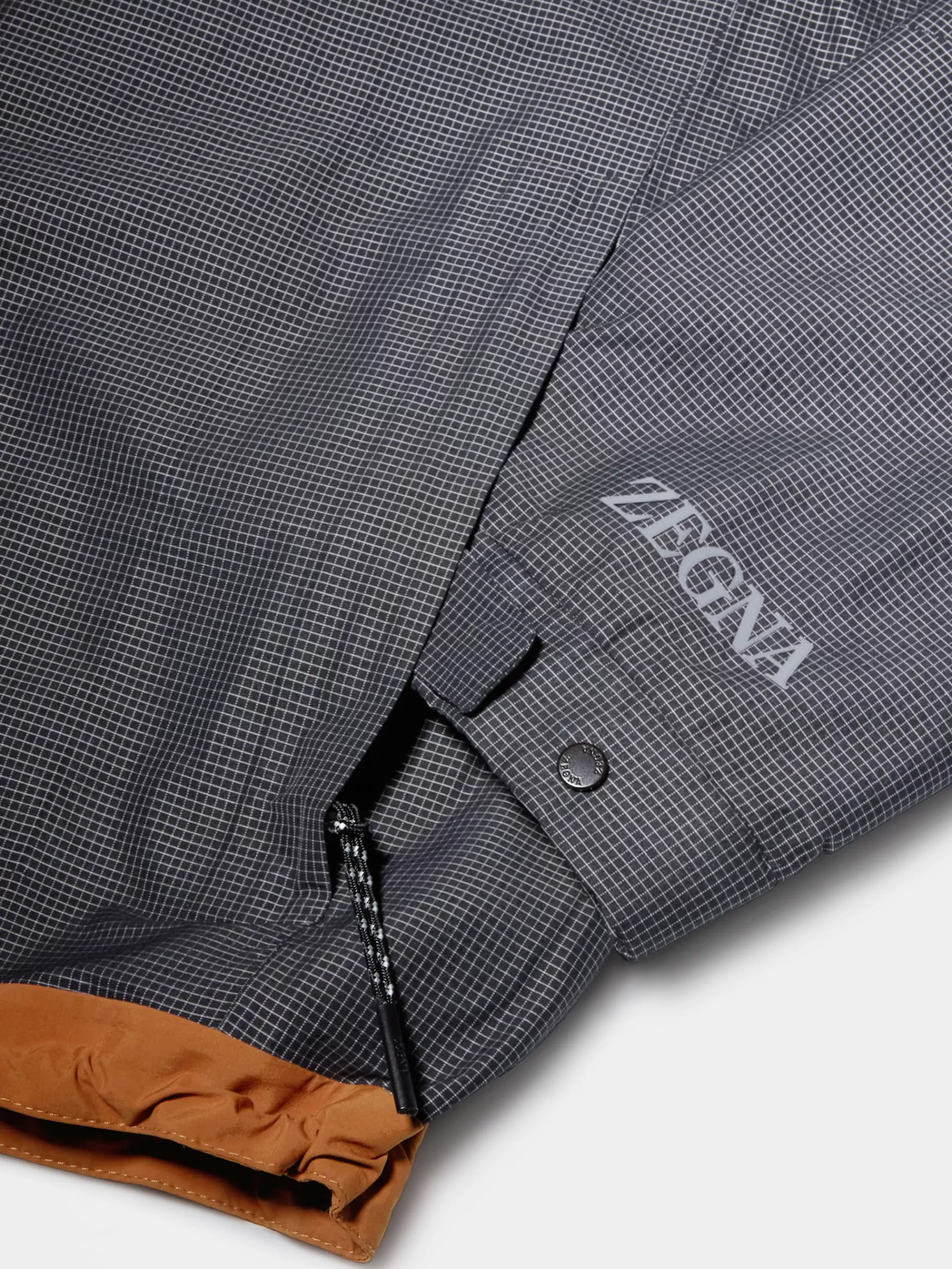 Store ZEGNA Blouson Triple Epaisseur Indechirable A Capuche En Laine Et Dyneema® Noir Et Blanc Noir/Blanc