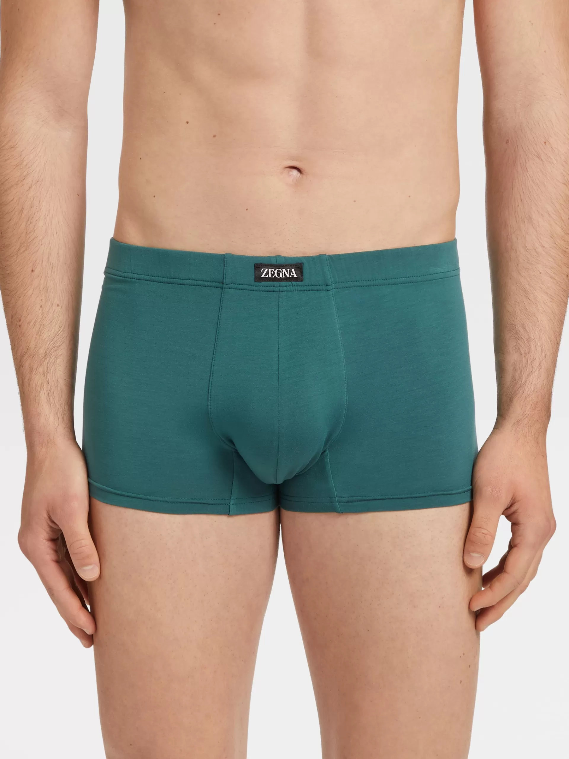 Store ZEGNA Boxer En Modal Extensible Vert Emeraude