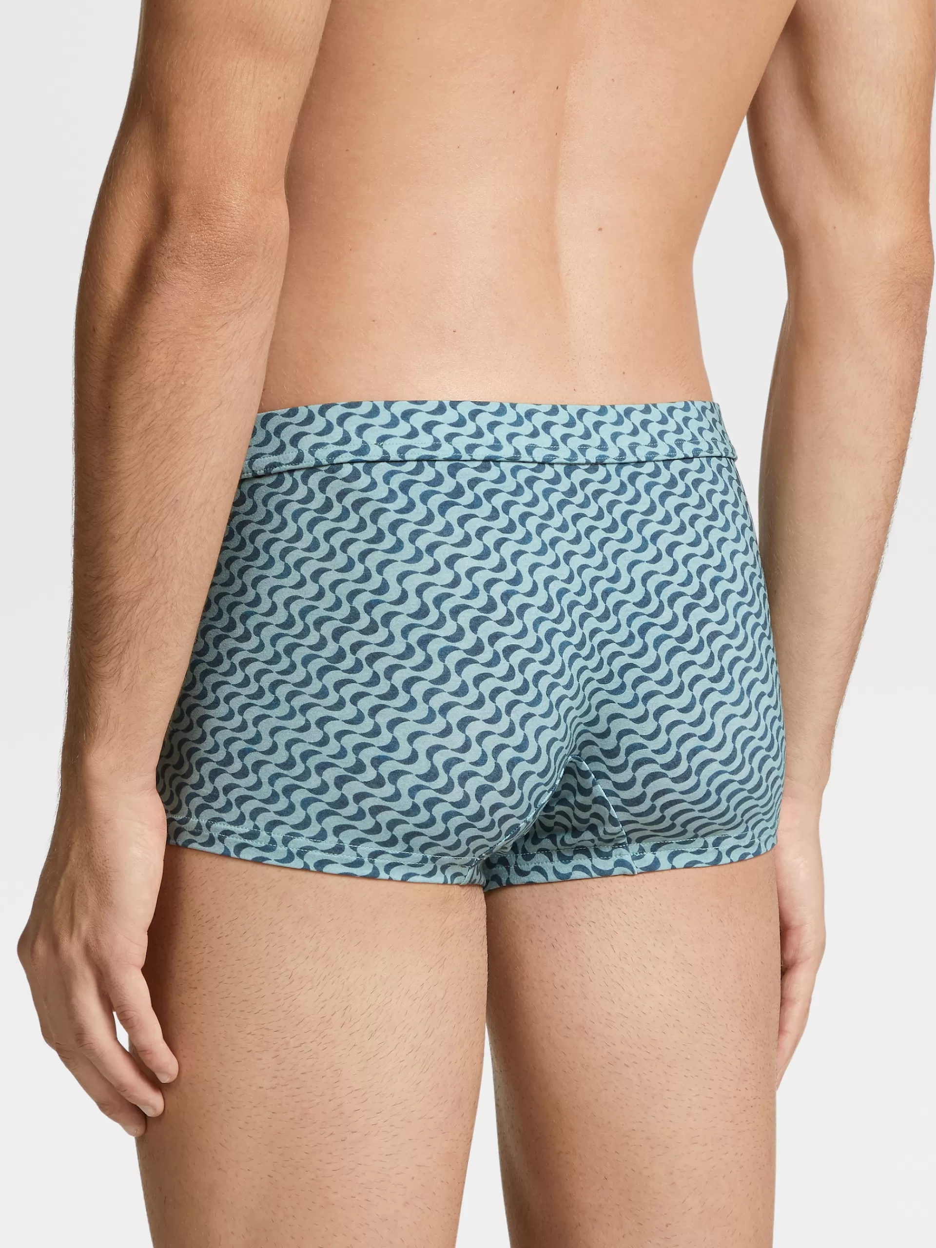 Sale ZEGNA Boxer Imprime En Modal Extensible Vert D'Eau