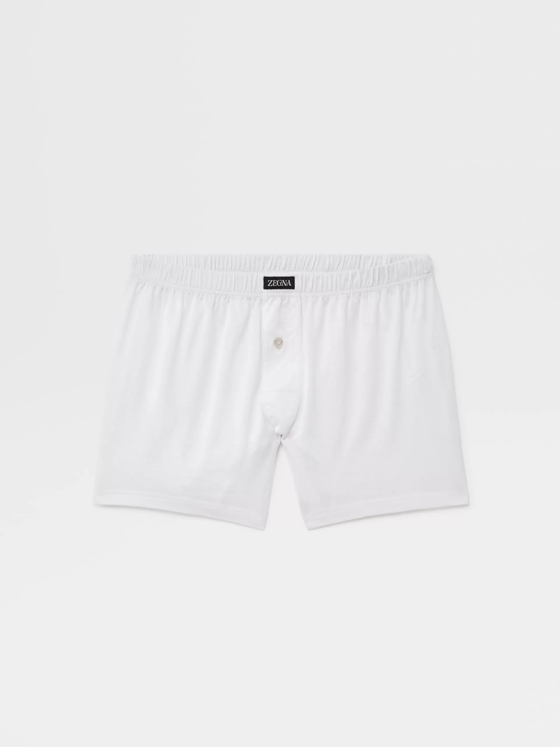 Fashion ZEGNA Boxer Long En Coton Filoscozia Blanc