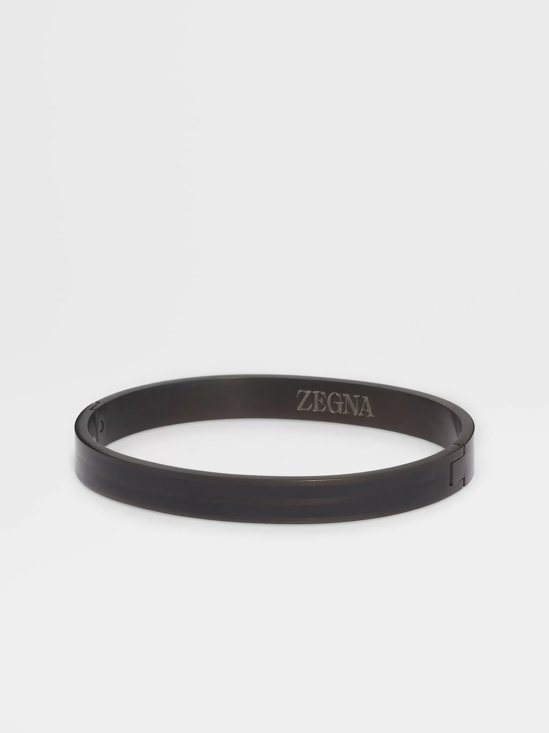 Flash Sale ZEGNA Bracelet Jonc 232 Road Brand Mark En Metal Et Email Noir