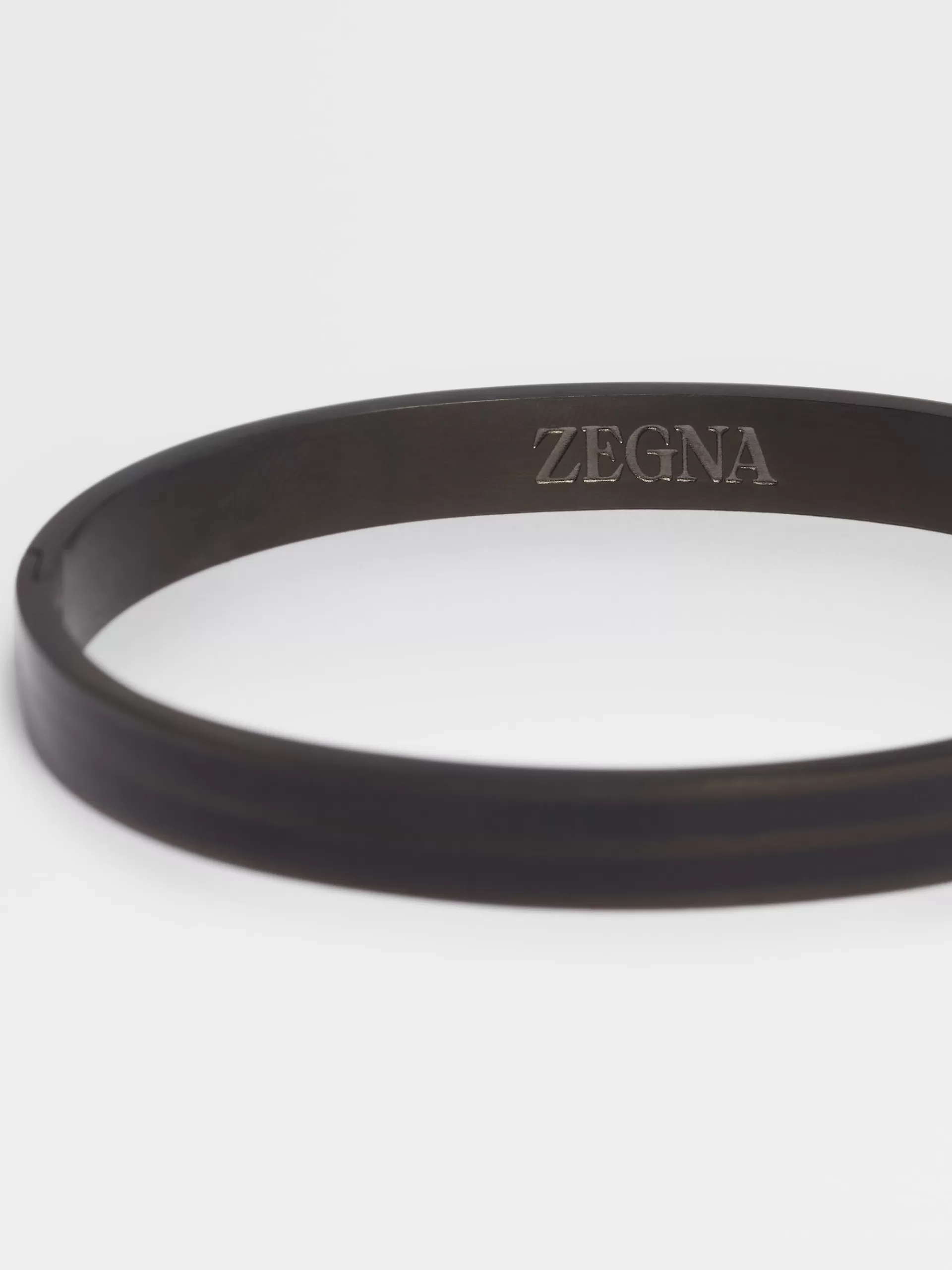 Flash Sale ZEGNA Bracelet Jonc 232 Road Brand Mark En Metal Et Email Noir