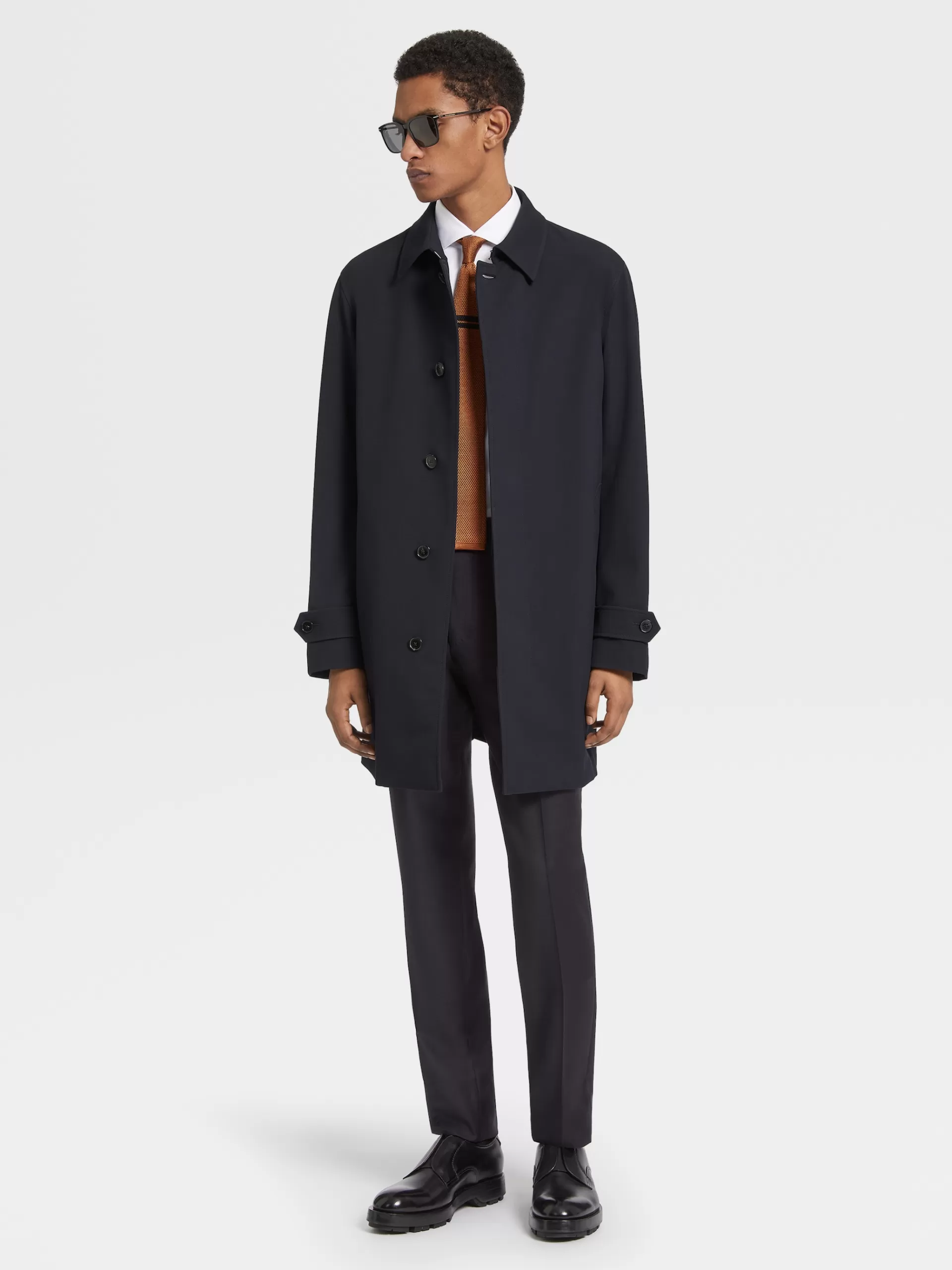 Cheap ZEGNA •Trench-Coat Trofeo™ Elements Bleu Marine