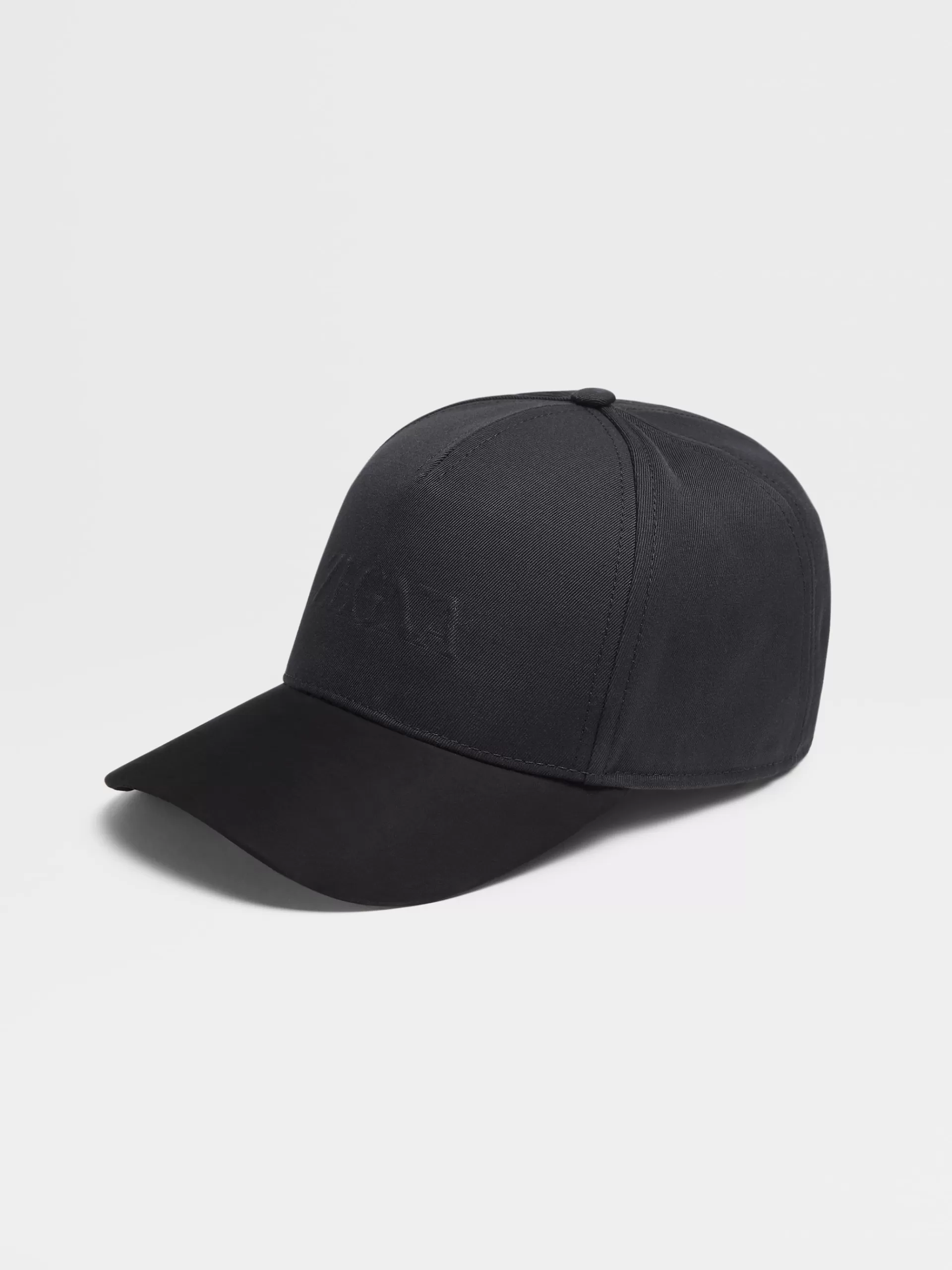 New ZEGNA Casquette De Baseball En Coton Et Lainee Noir