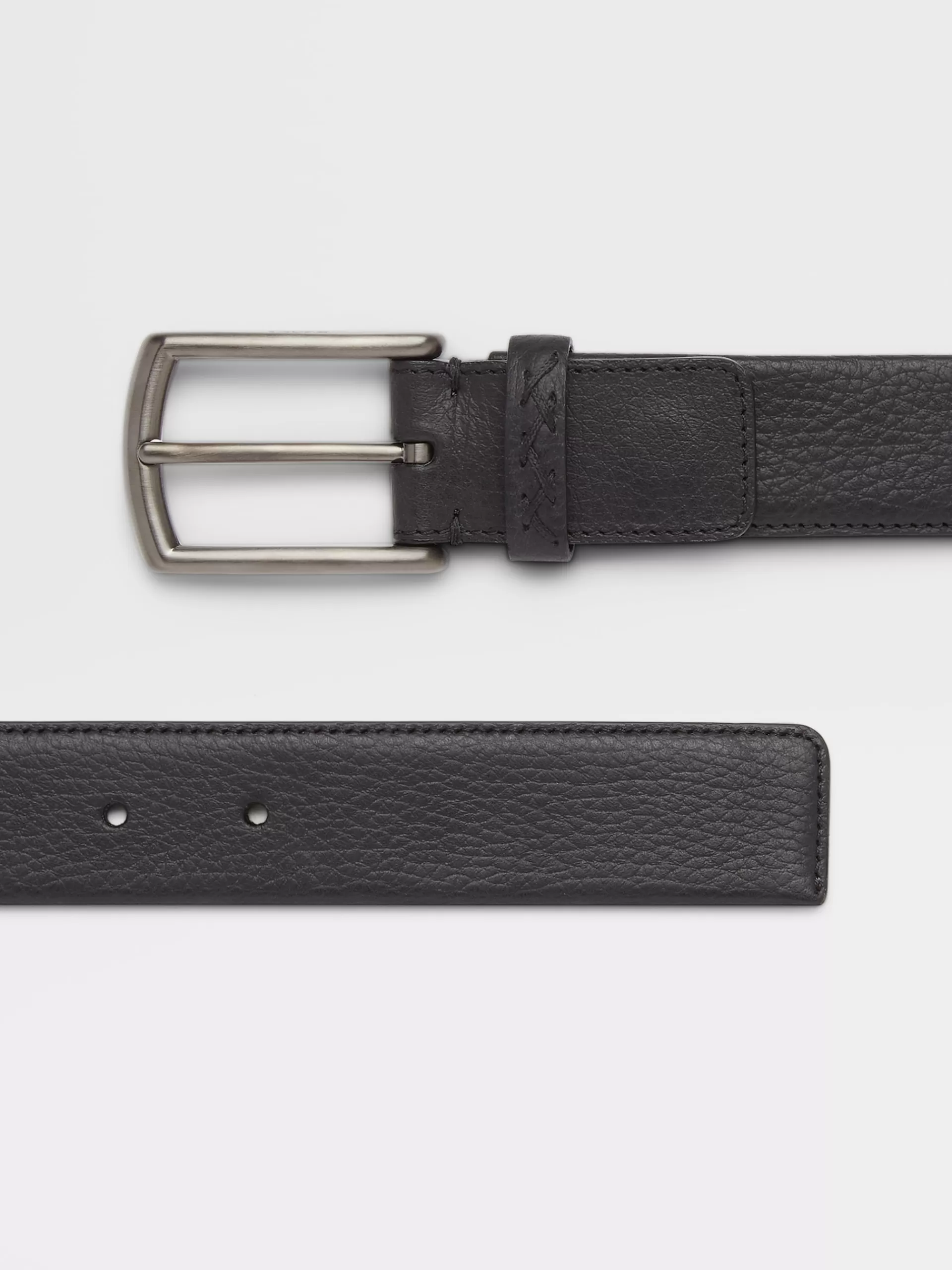 Online ZEGNA Ceinture En Cuir De Cerf Noir