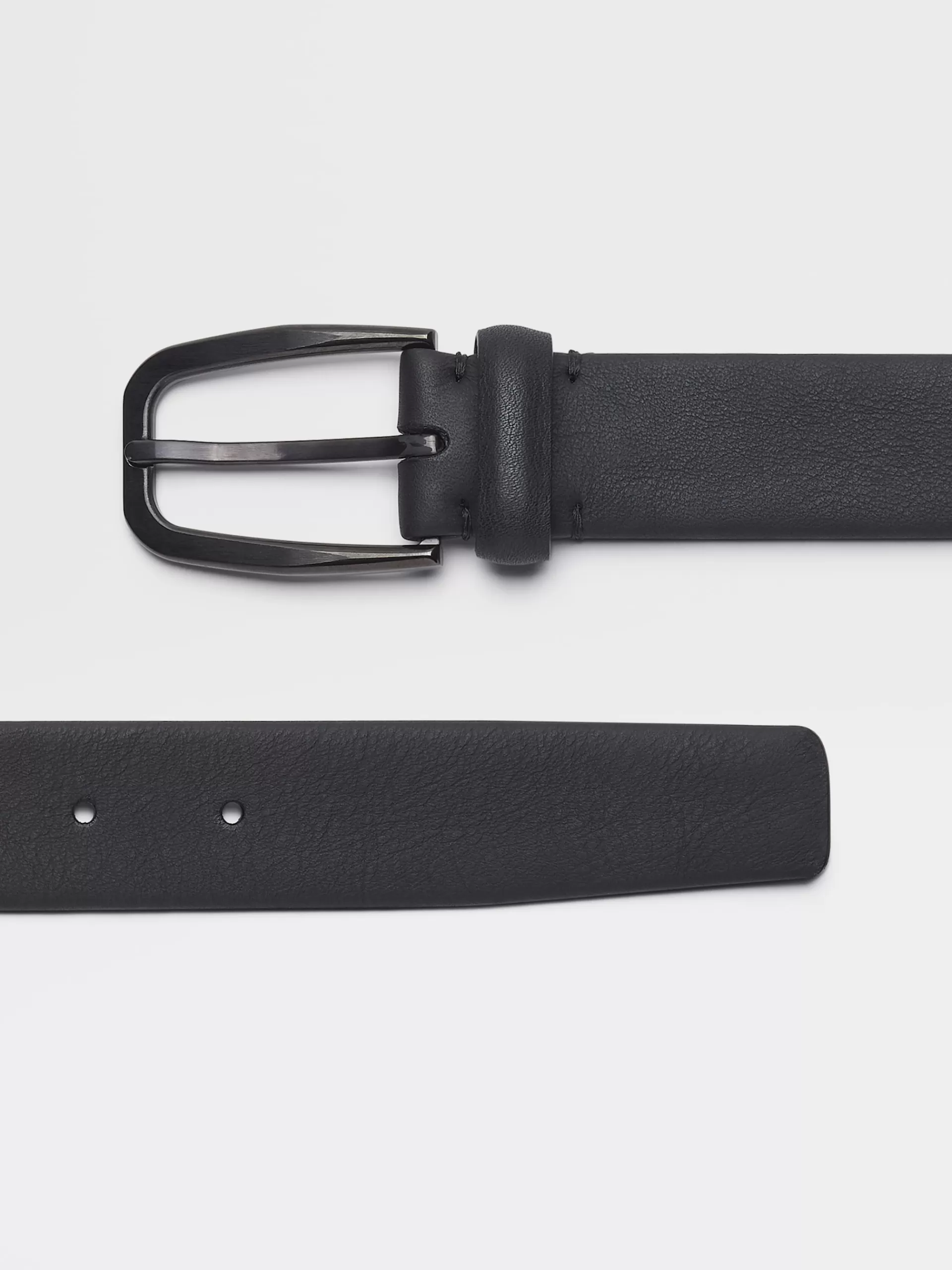 Shop ZEGNA Ceinture En Cuir Lisse Noir