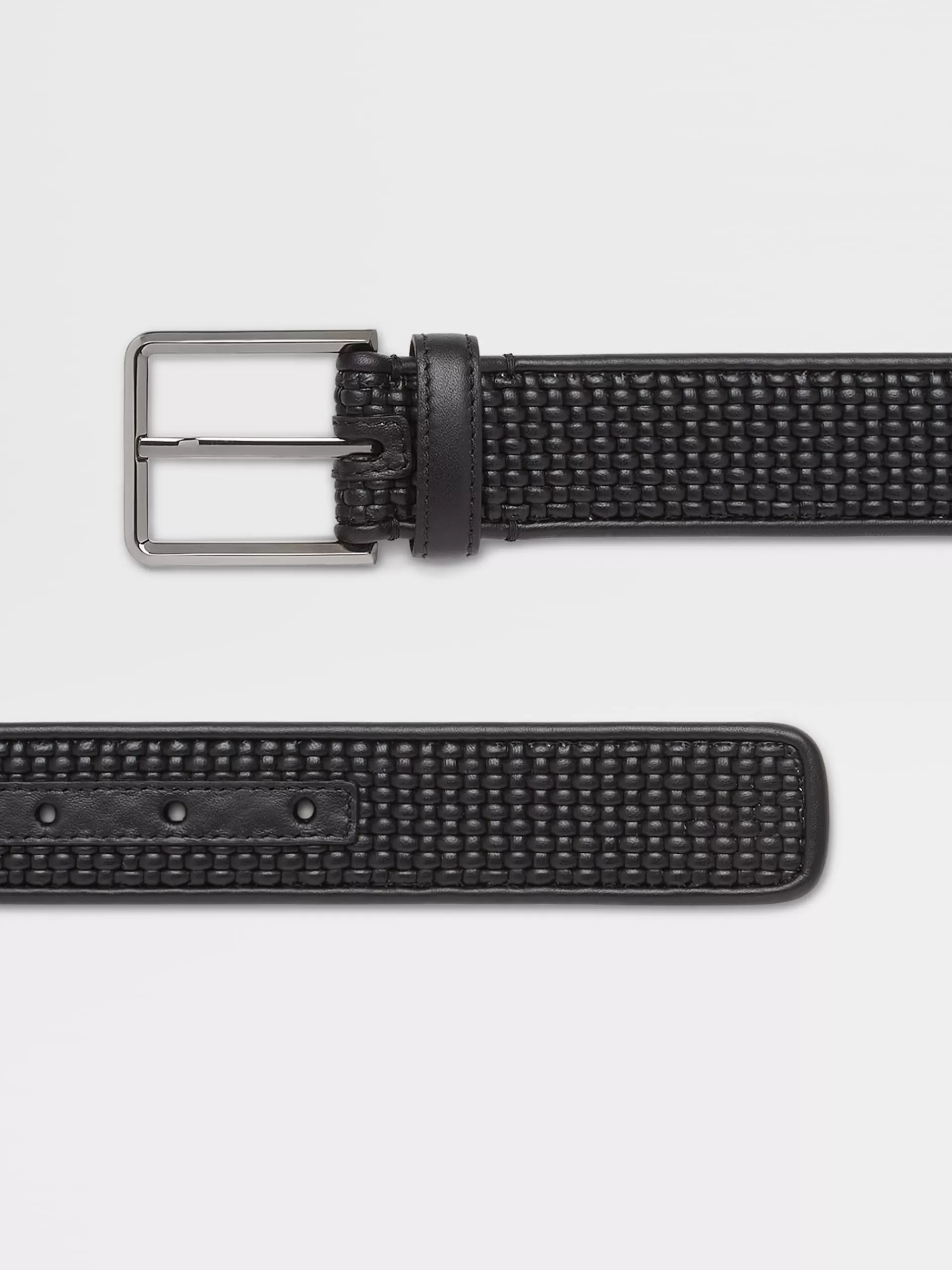 Fashion ZEGNA Ceinture En Cuir Pelletessuta™E Noir