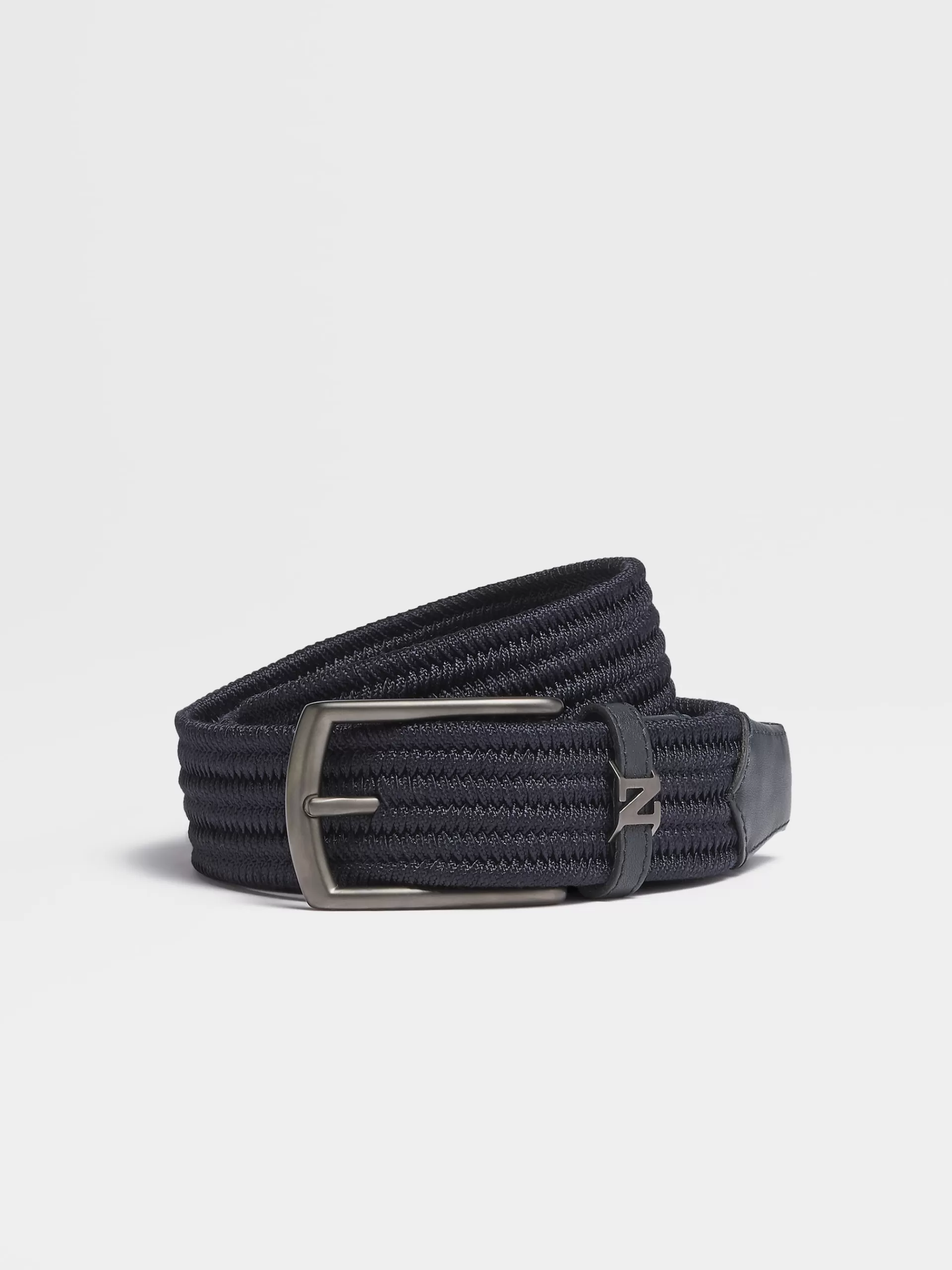 Best Sale ZEGNA Ceinture En Rayonne Bleu Marine