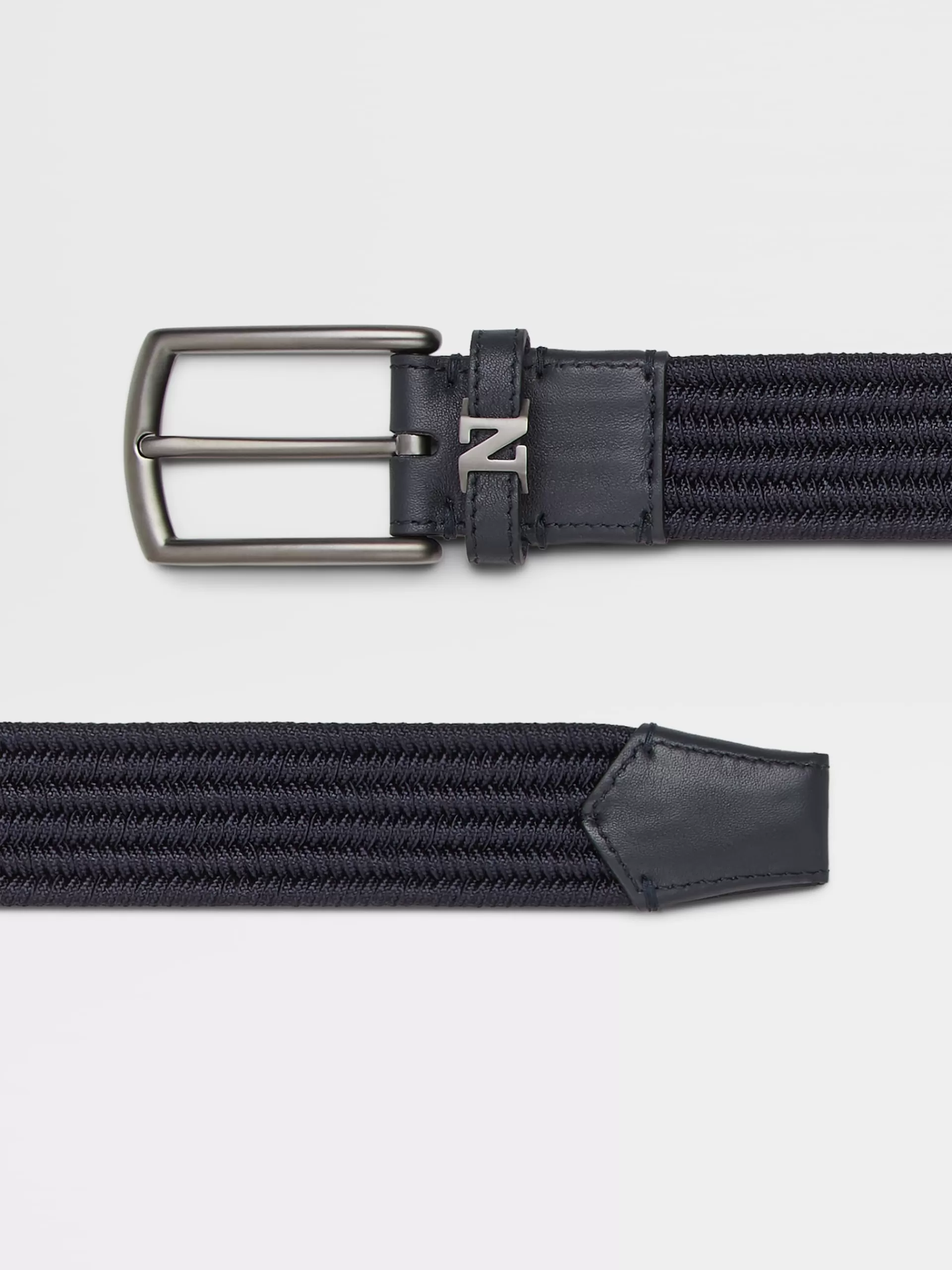 Best Sale ZEGNA Ceinture En Rayonne Bleu Marine