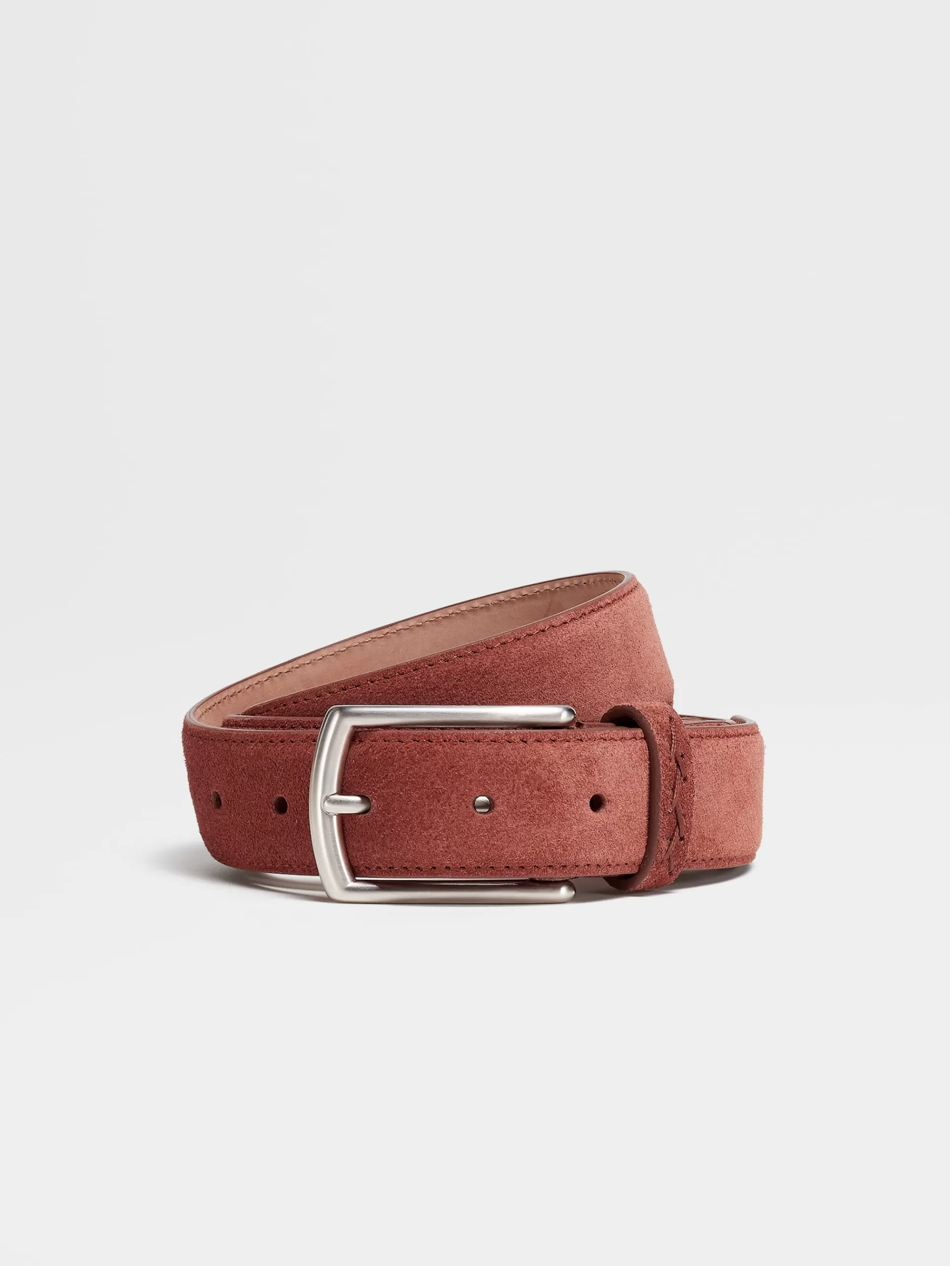 Outlet ZEGNA Ceinture En Veau Velours Rouge