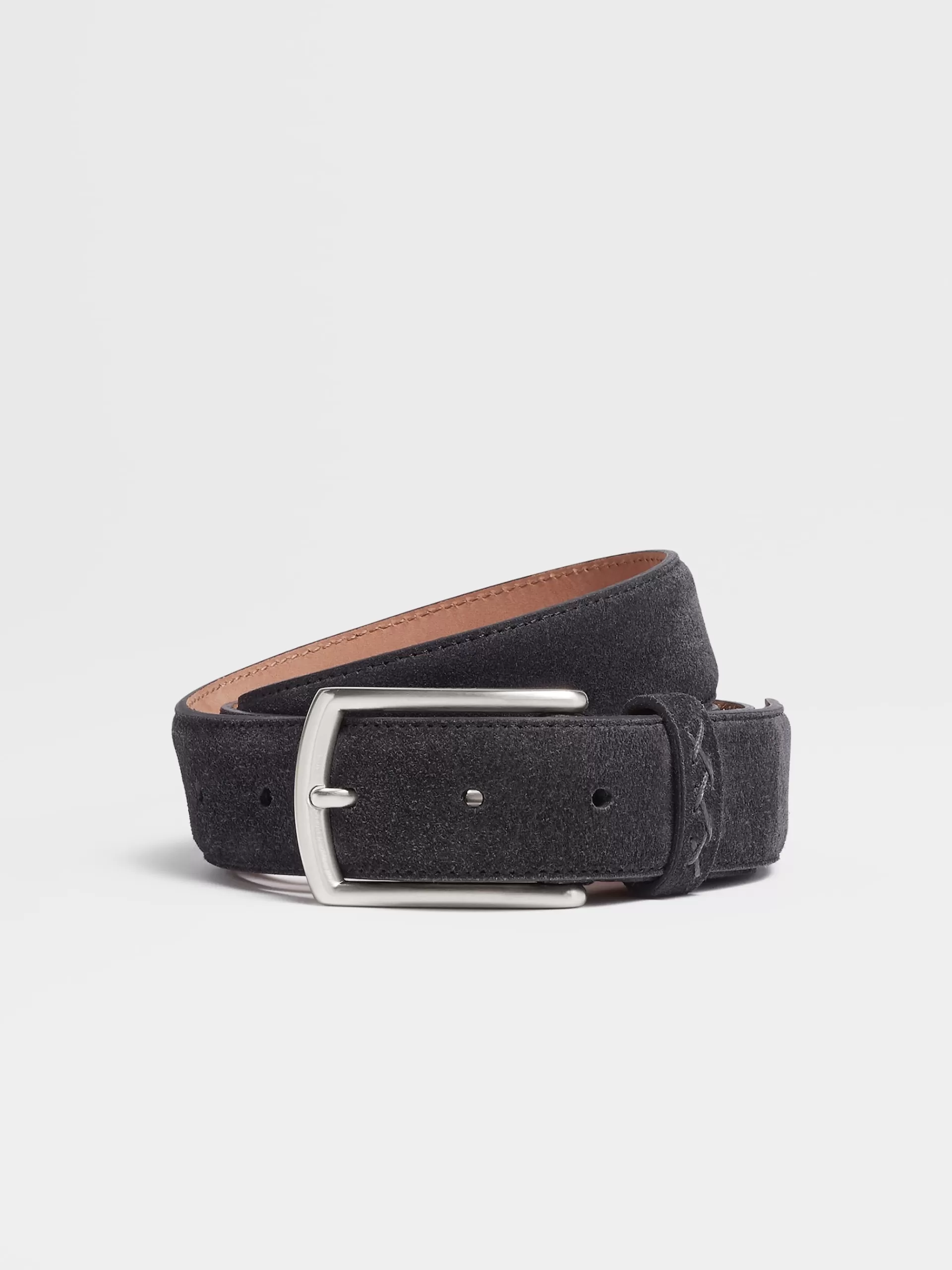 Best Sale ZEGNA Ceinture En Veau Velours Bleu Marine