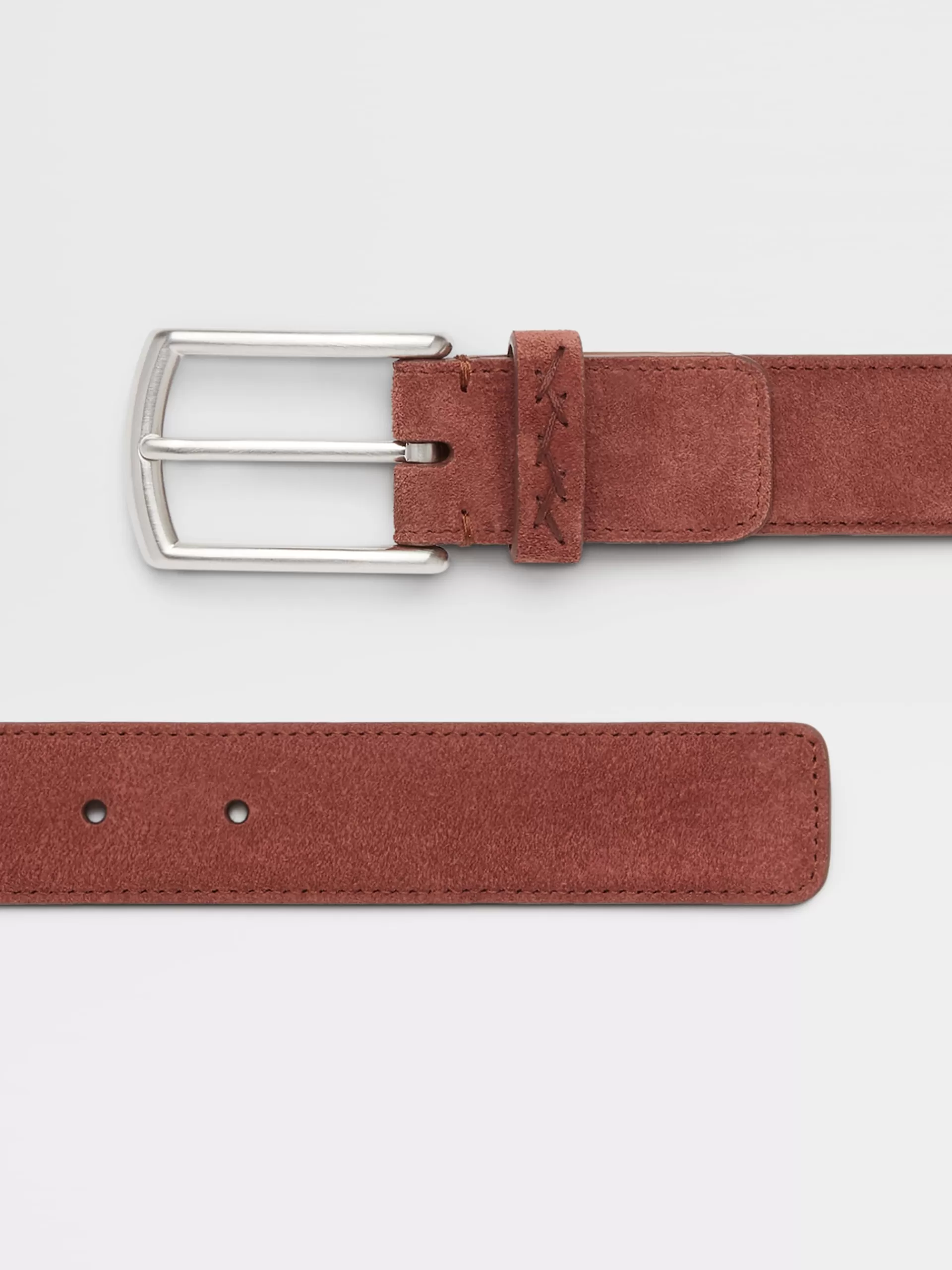 Outlet ZEGNA Ceinture En Veau Velours Rouge