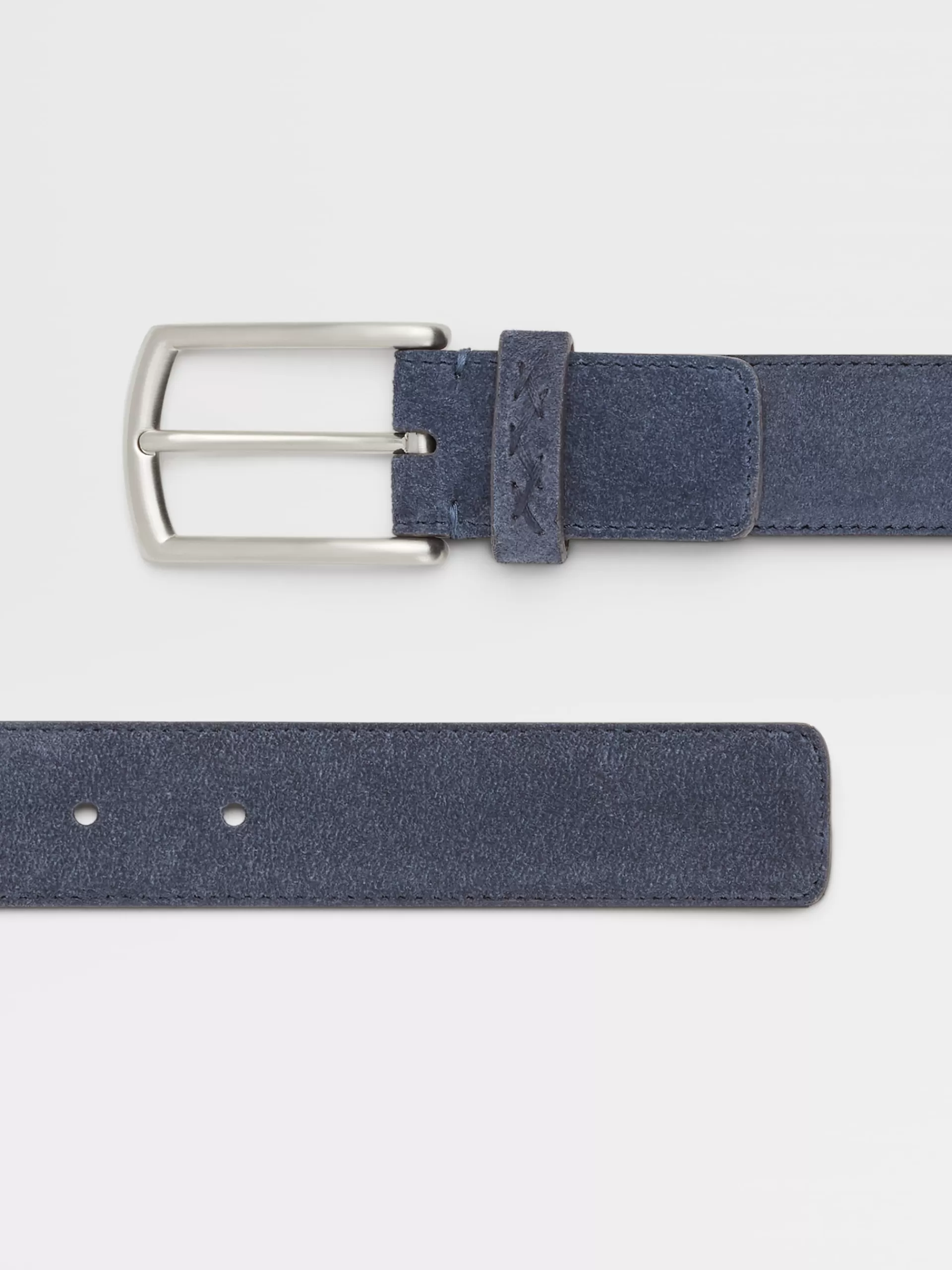 Hot ZEGNA Ceinture En Veau Velourse Bleu