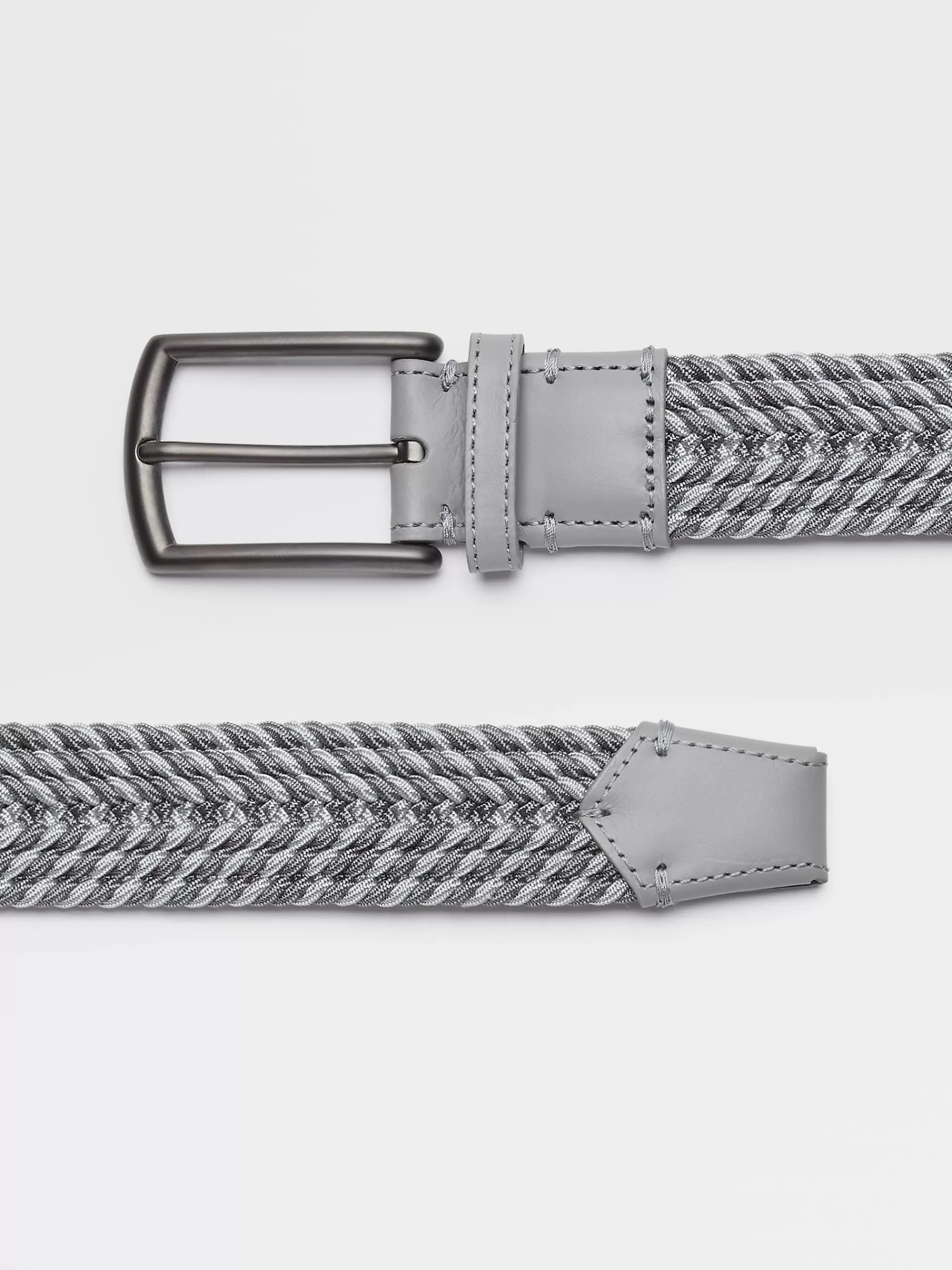 Cheap ZEGNA Ceinture Tressee En Rayonne Elastique Gris Chine