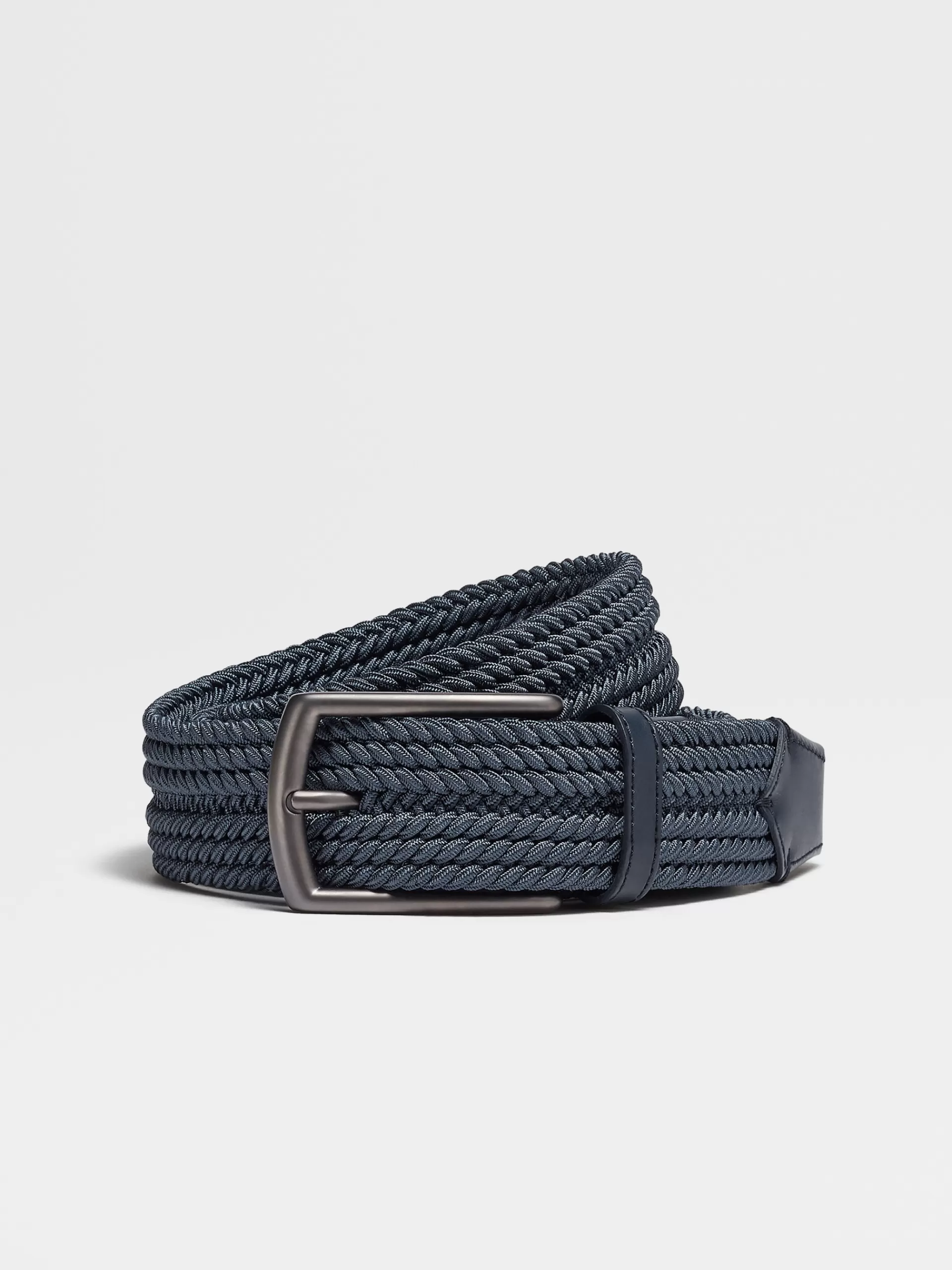 Best Sale ZEGNA Ceinture Tressee En Rayonne Elastiquee Bleu