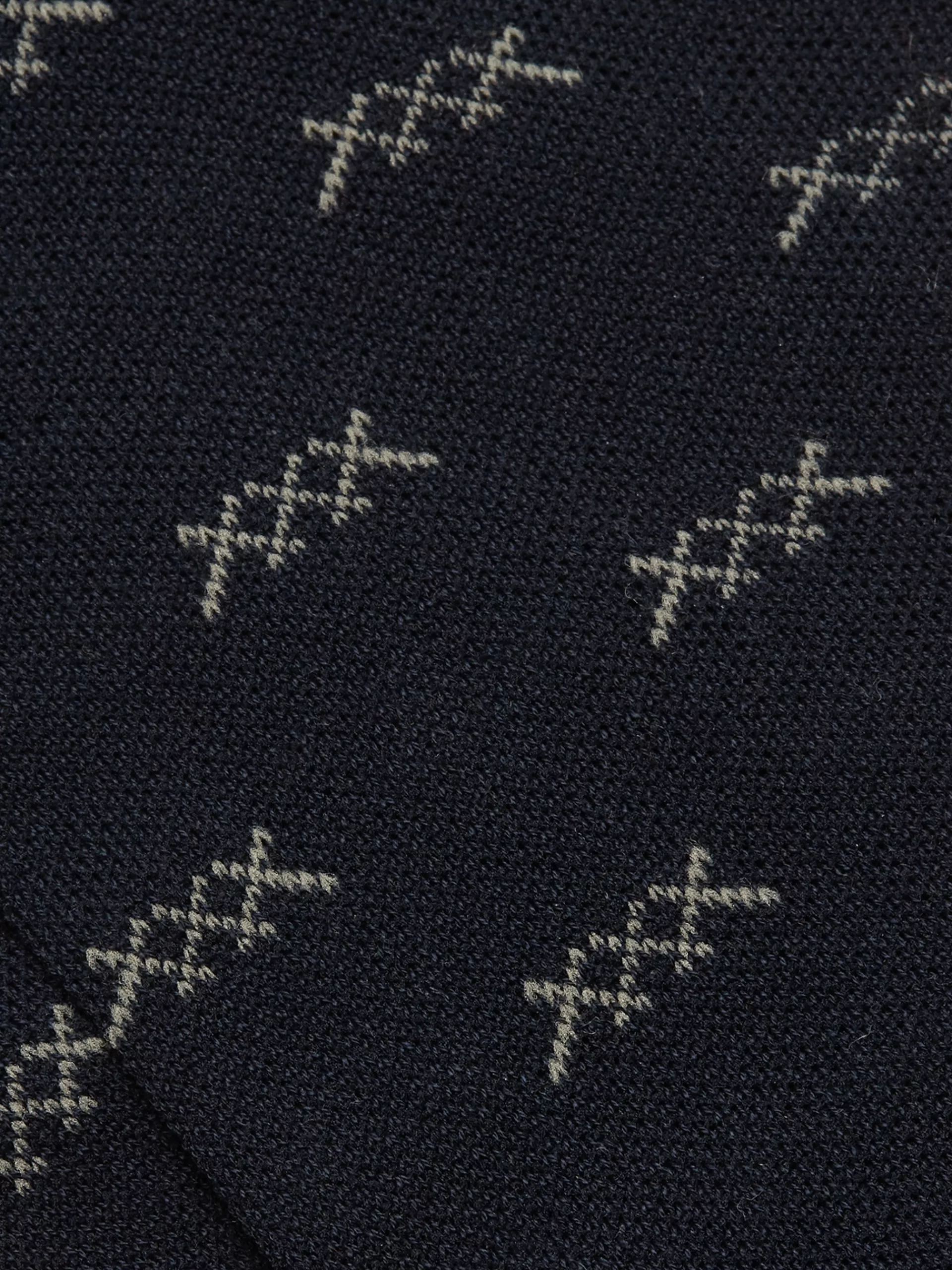 Cheap ZEGNA Chaussettes Basses Iconic Triple X En Coton Melange Bleu Nuit