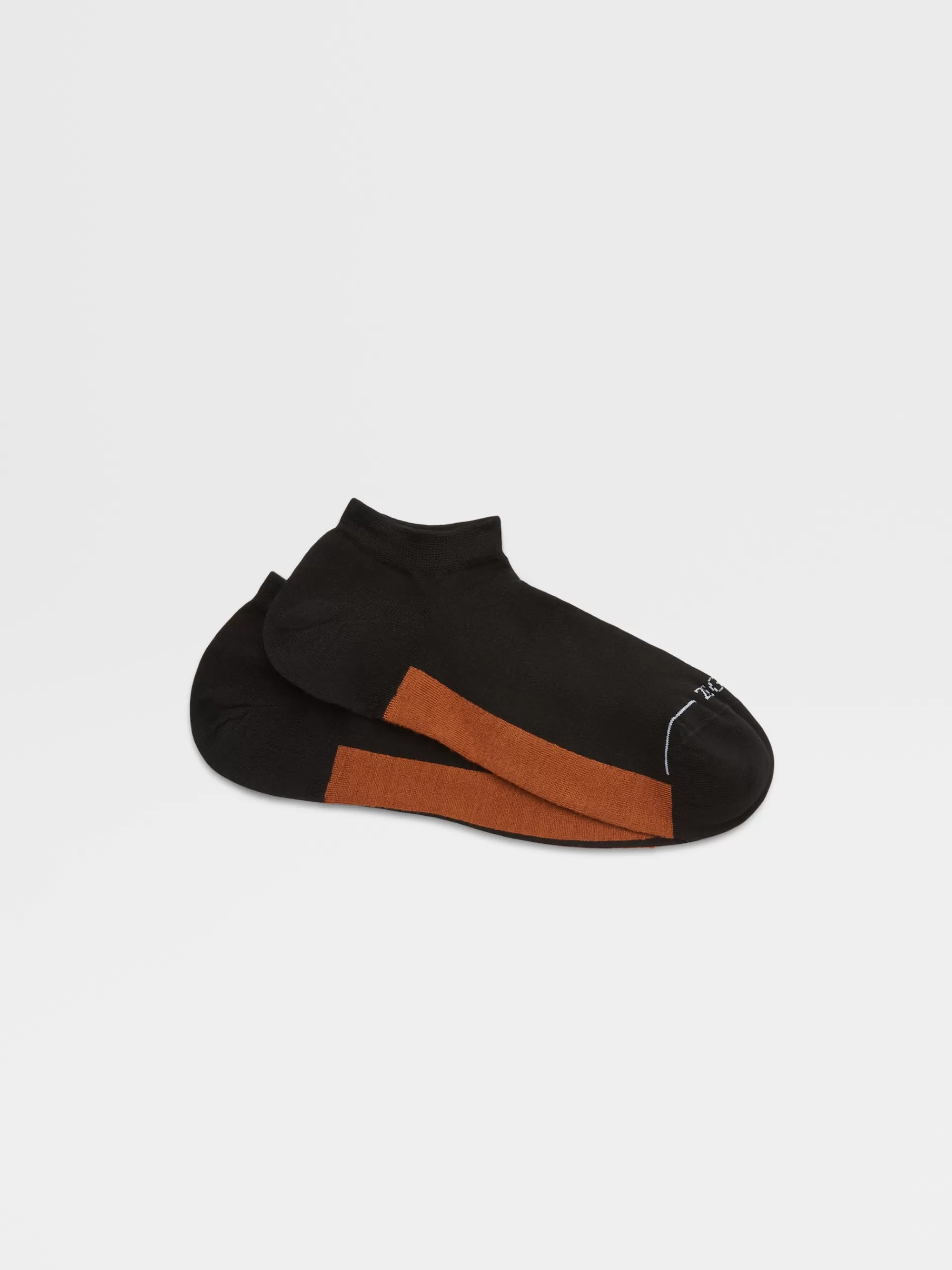 Best ZEGNA Chaussettes Basses 232 Road Brand Mark En Lyocell Technique Noir