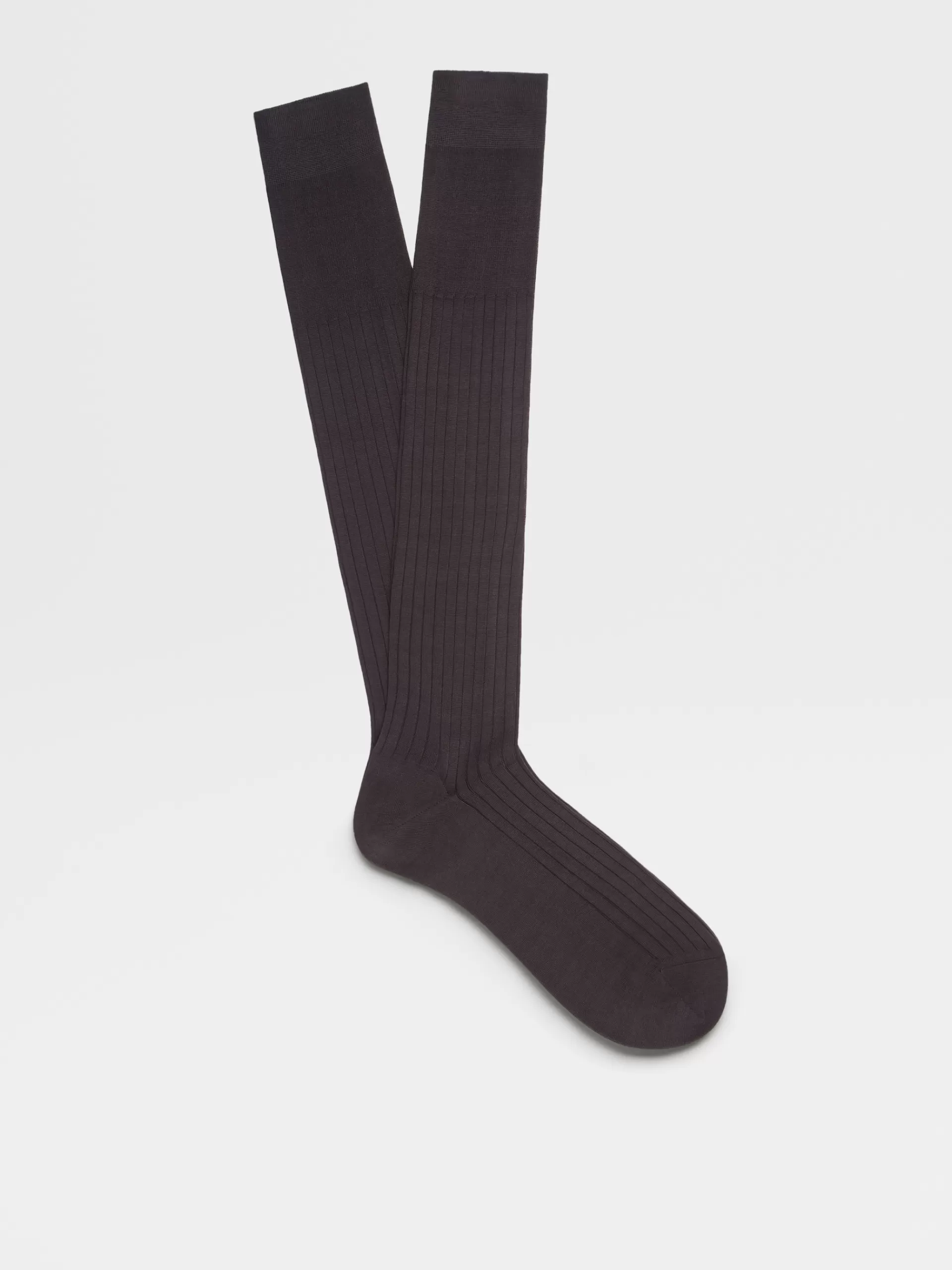 Outlet ZEGNA Chaussettes En Coton Gris Fonce