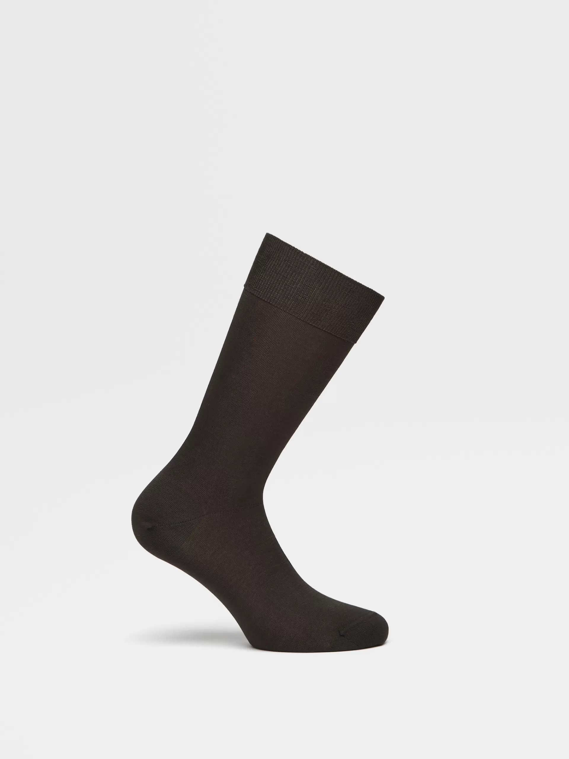 Discount ZEGNA Chaussettes En Coton Gris Fonce