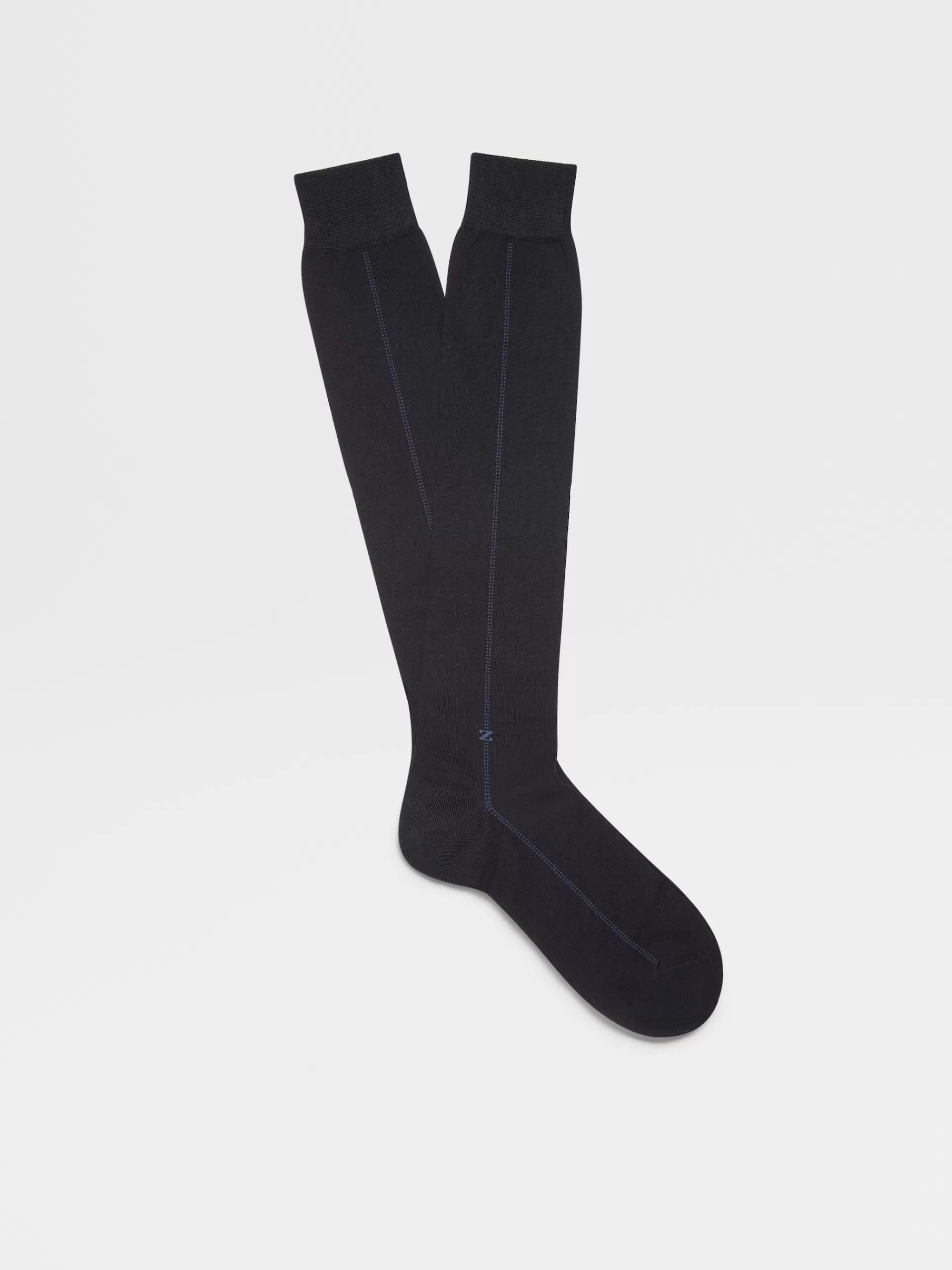 Clearance ZEGNA Chaussettes Mi-Hautes Baguette Bleu Marine