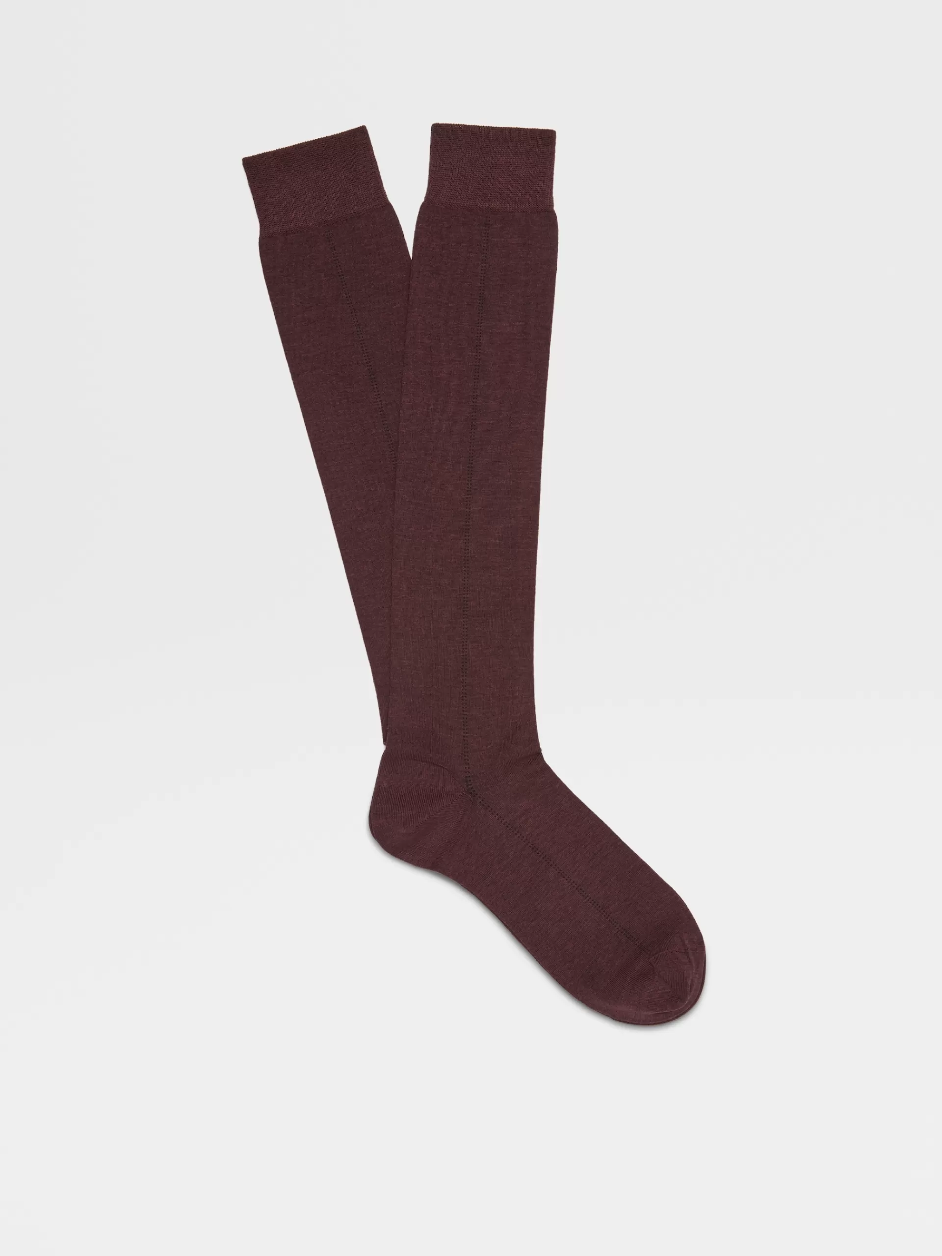 Cheap ZEGNA Chaussettes Mi-Hautes Baguette En Lyocell Melange Bordeaux