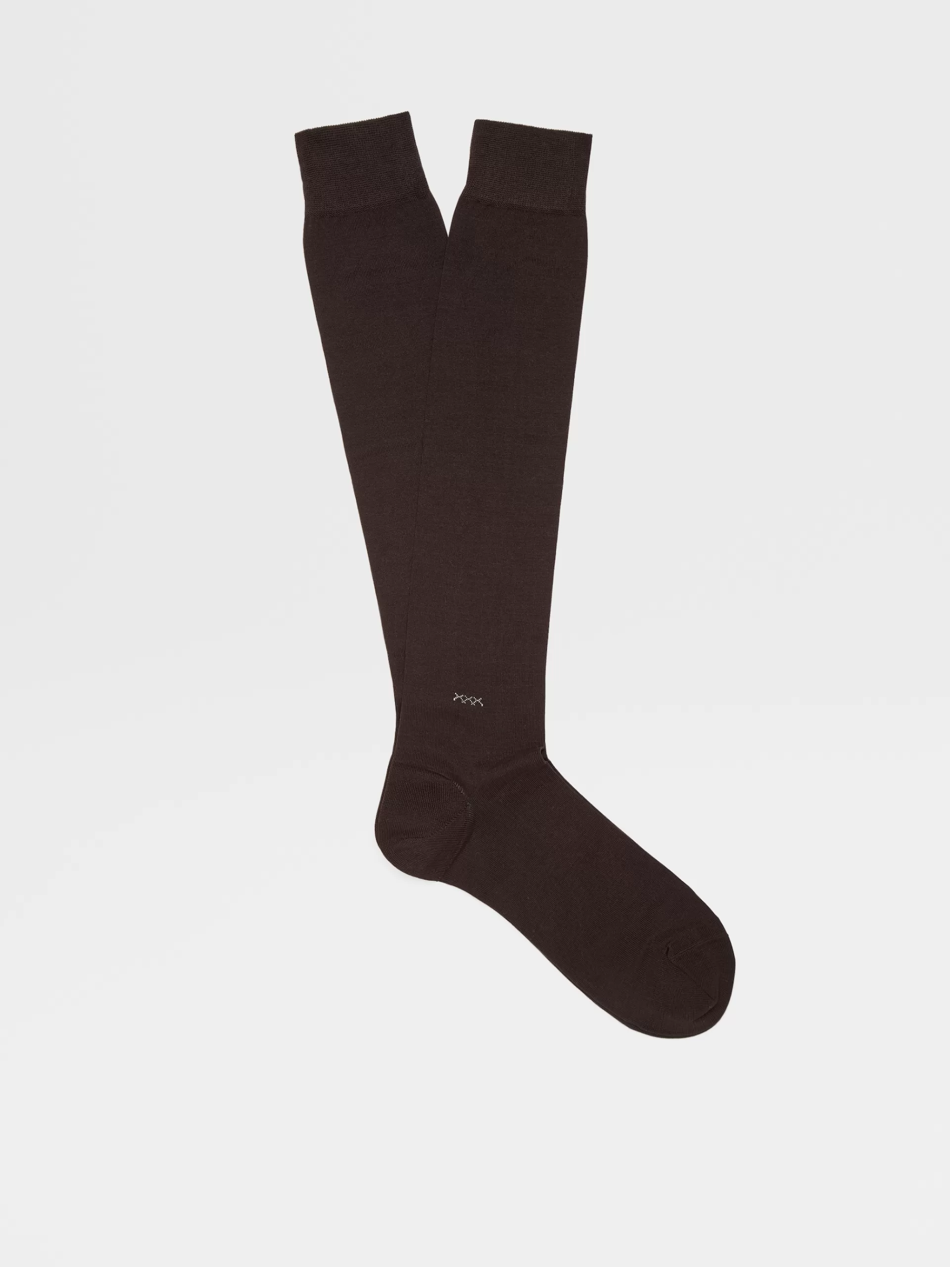 Cheap ZEGNA Chaussettes Mi-Hautes Everyday Triple X Marron Fonce