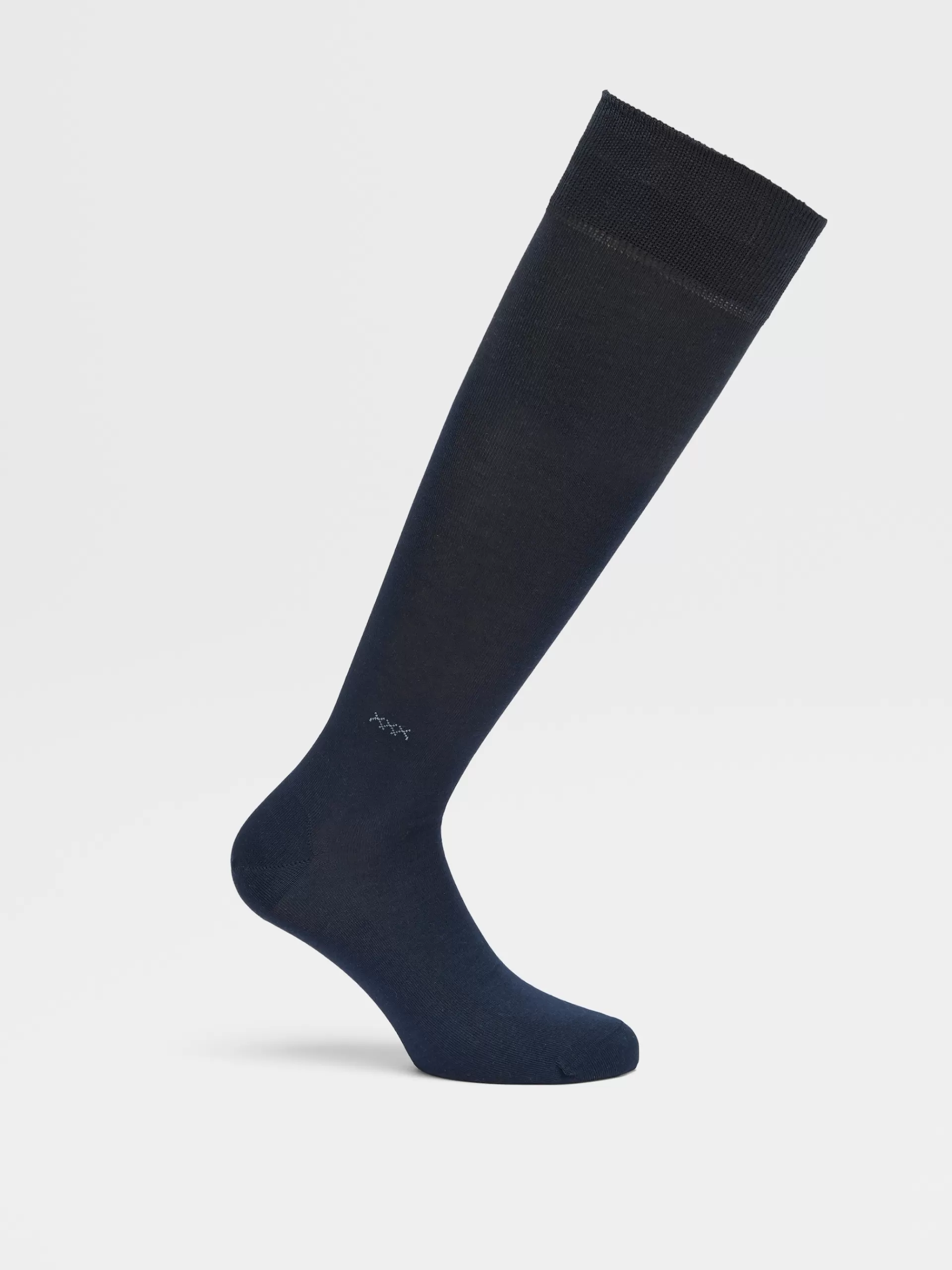 Clearance ZEGNA Chaussettes Mi-Hautes Everyday Triple X En Lyocell Melange Bleu