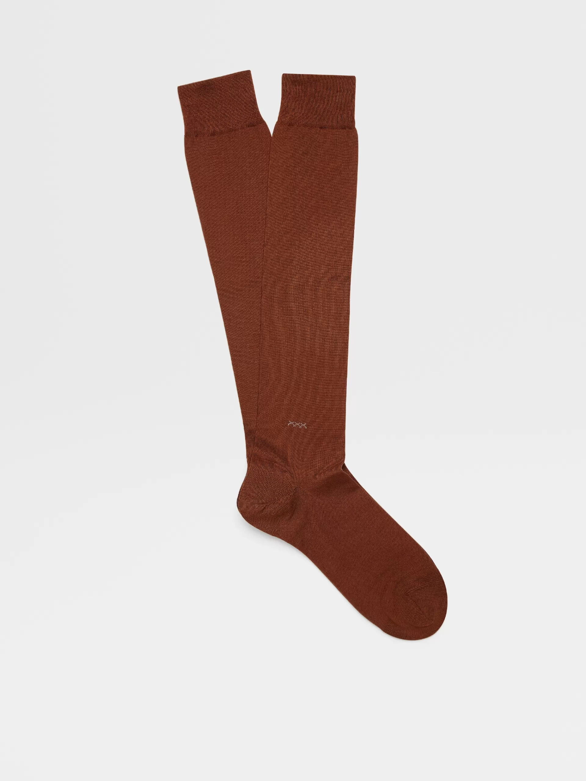 Sale ZEGNA Chaussettes Mi-Hautes Everyday Triple X Vigogne Marron Vigogne