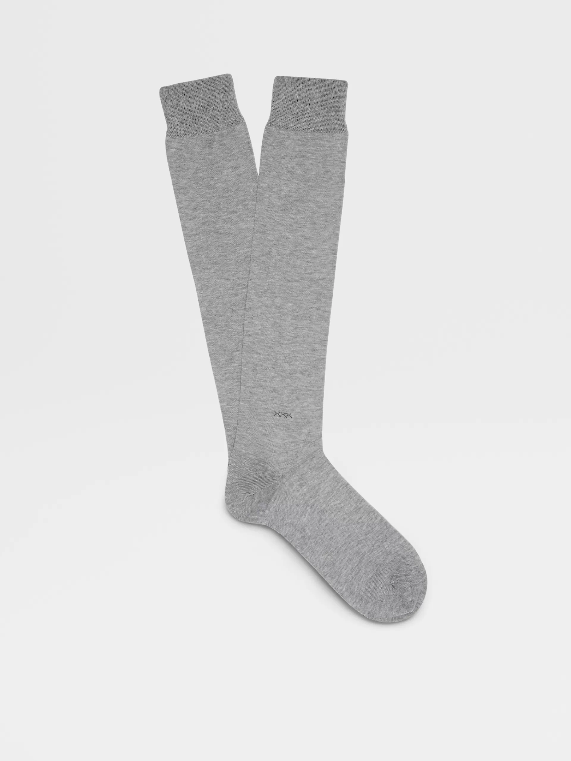 Hot ZEGNA Chaussettes Mi-Hautes Everyday Triplex En Lyocell Melange Gris Clair Chine