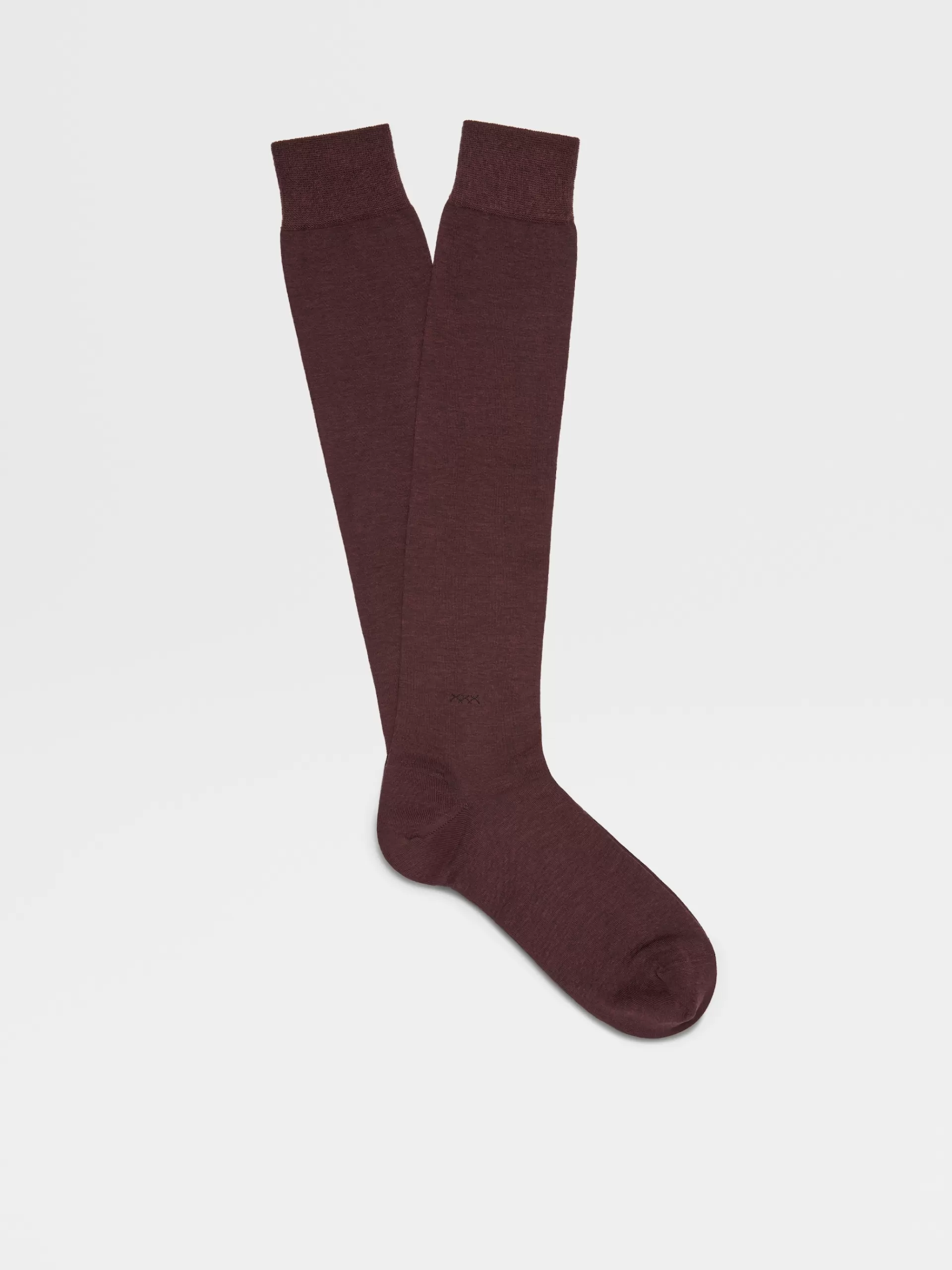 Cheap ZEGNA Chaussettes Mi-Hautes Everyday Triplex En Lyocell Melange Bordeaux