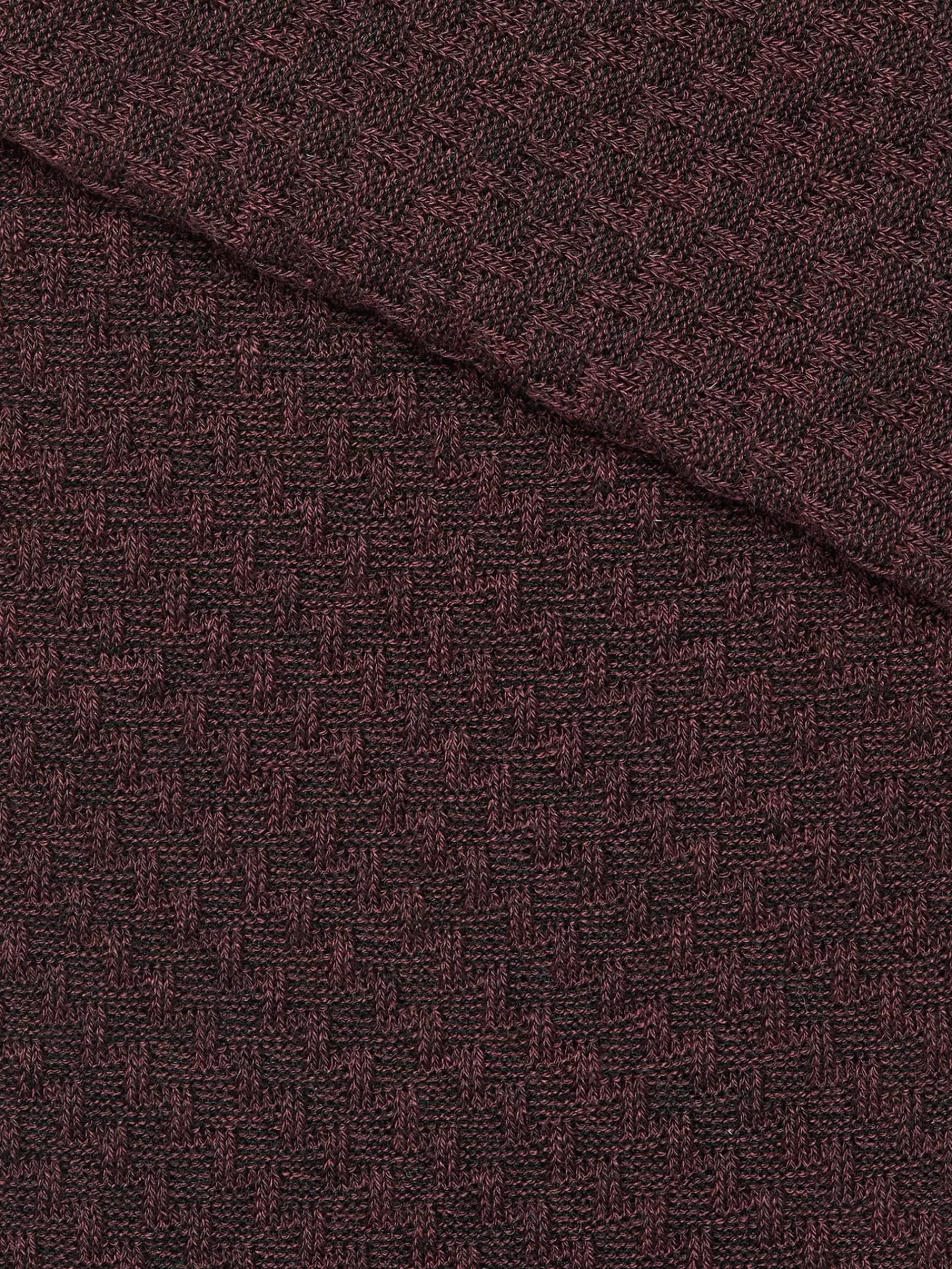 Discount ZEGNA Chaussettes Mi-Hautes Texturees En Lyocell Melange Bordeaux