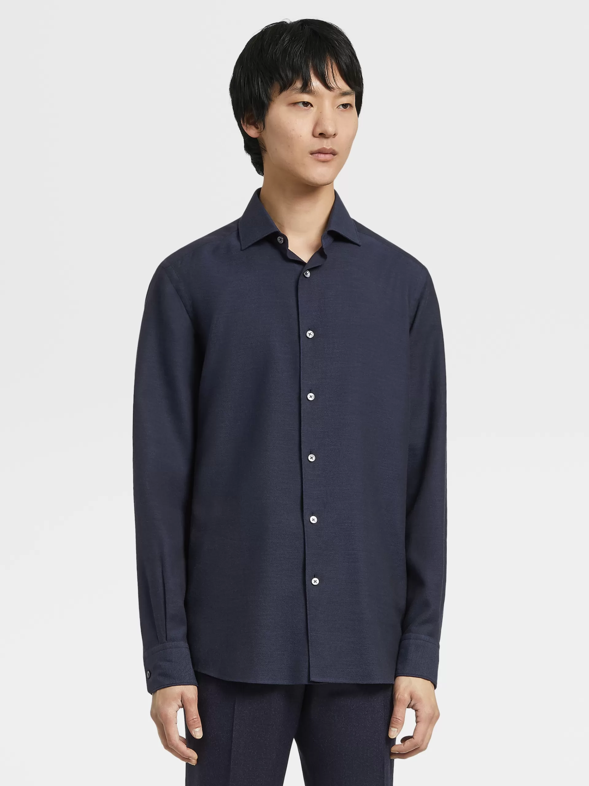 Online ZEGNA Chemise Cashcoe A Manches Longues Bleu