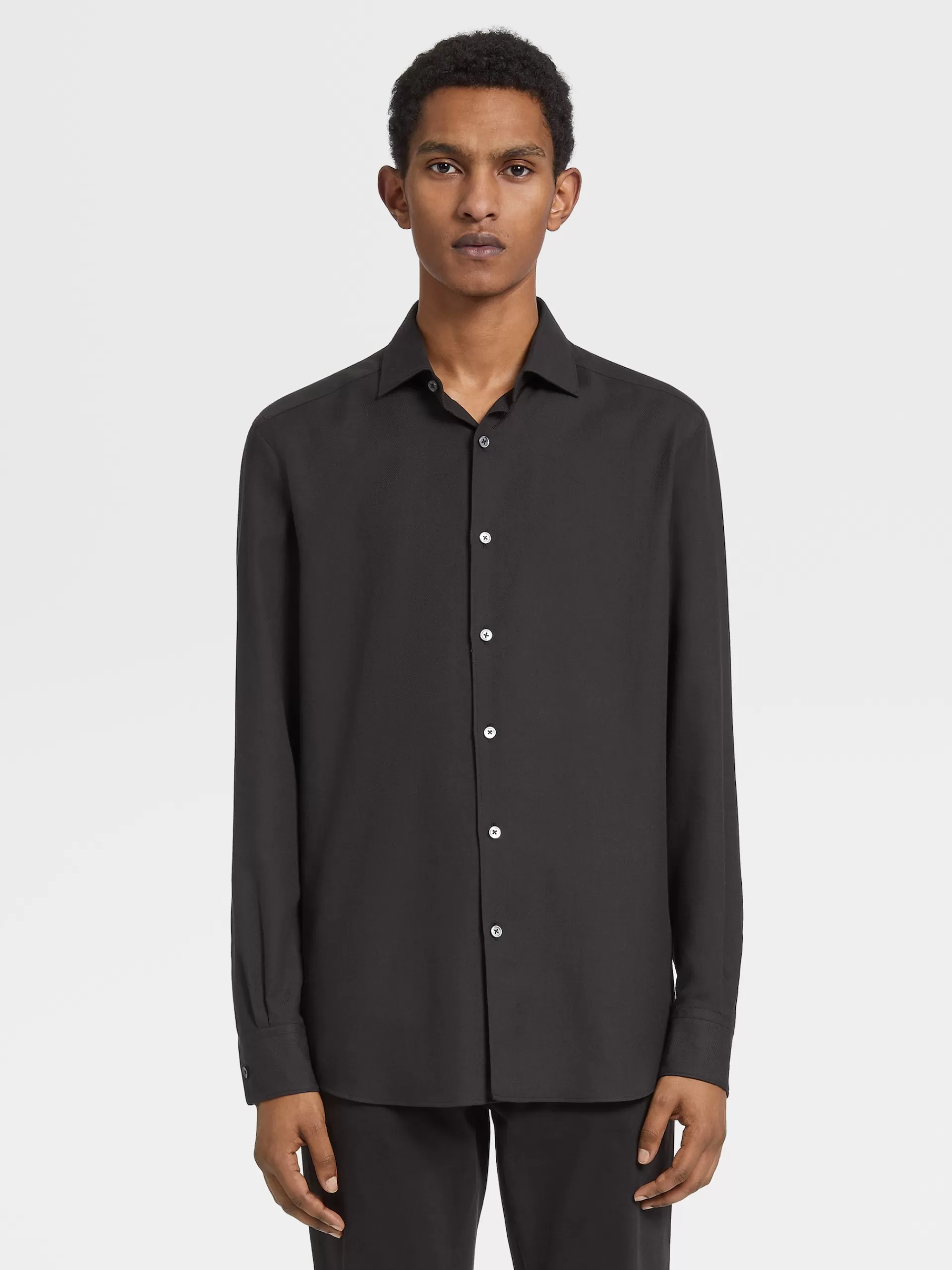 Outlet ZEGNA Chemise Cashcoe A Manches Longues Noir