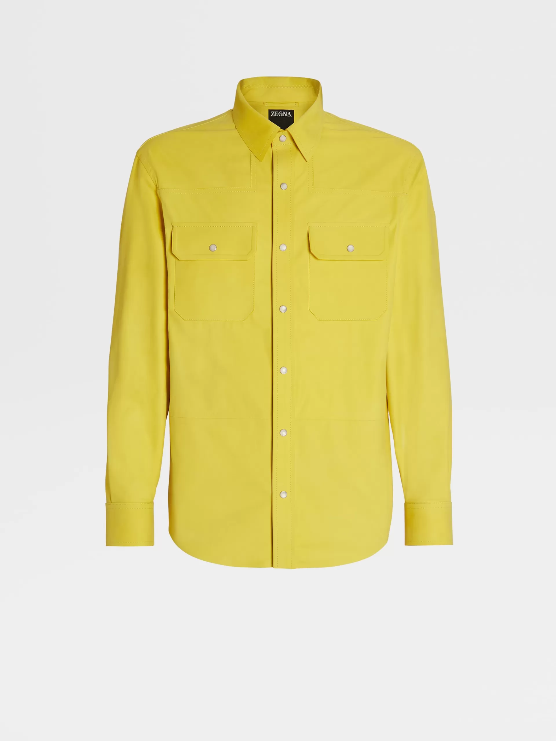 Cheap ZEGNA Chemise En Cuir De Veau Nubuck Jaune