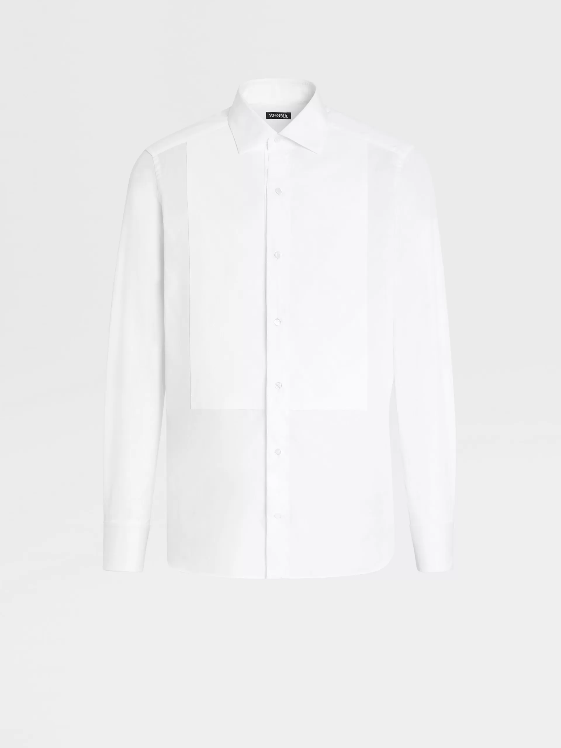 Best Sale ZEGNA Chemise Habillee De Soireehe En Coton Trofeo™ A Manches Longues Blanc