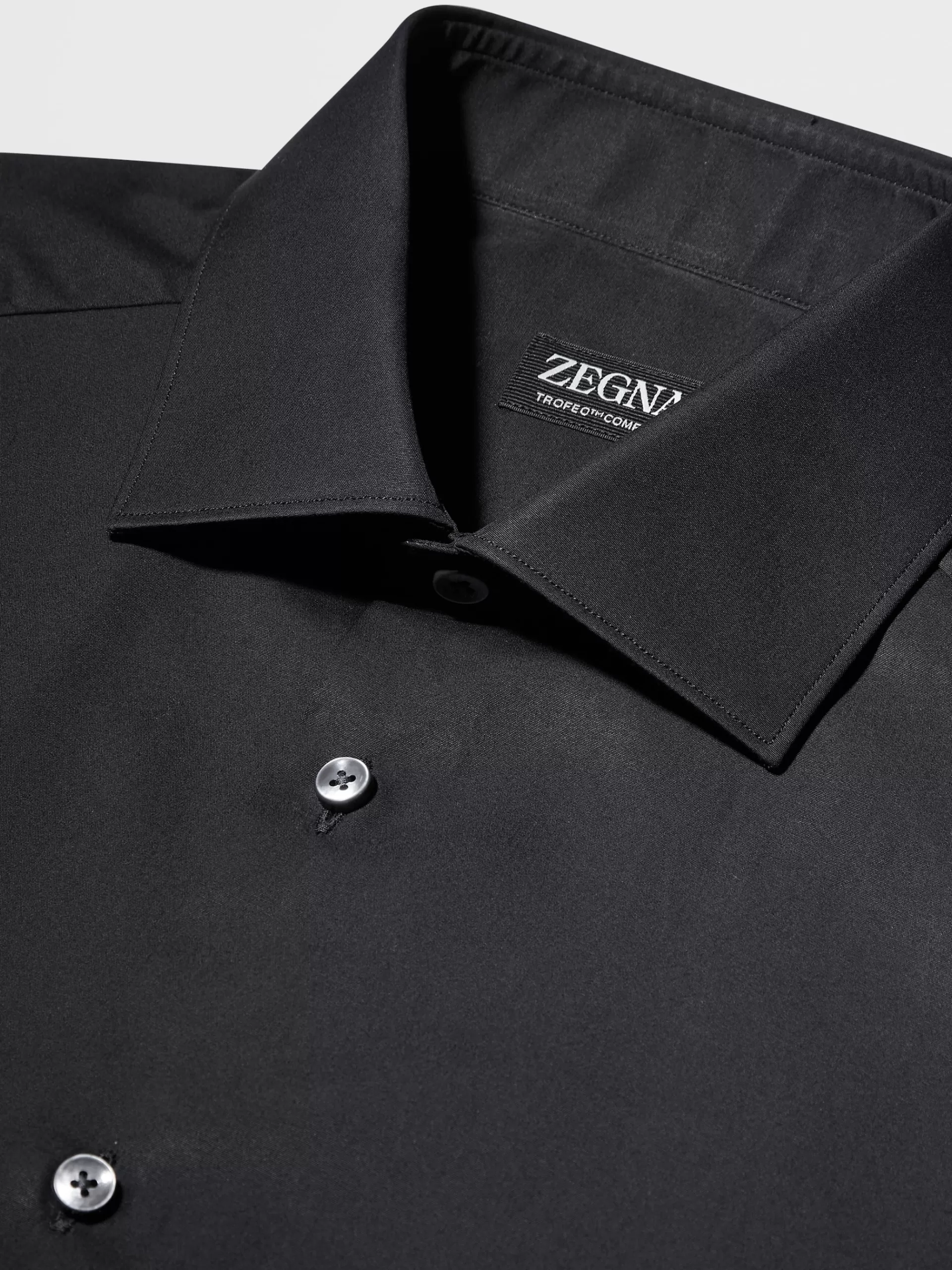 Best ZEGNA Chemise Habilleee En Coton Trofeo™ Comfort A Manches Longues Noir